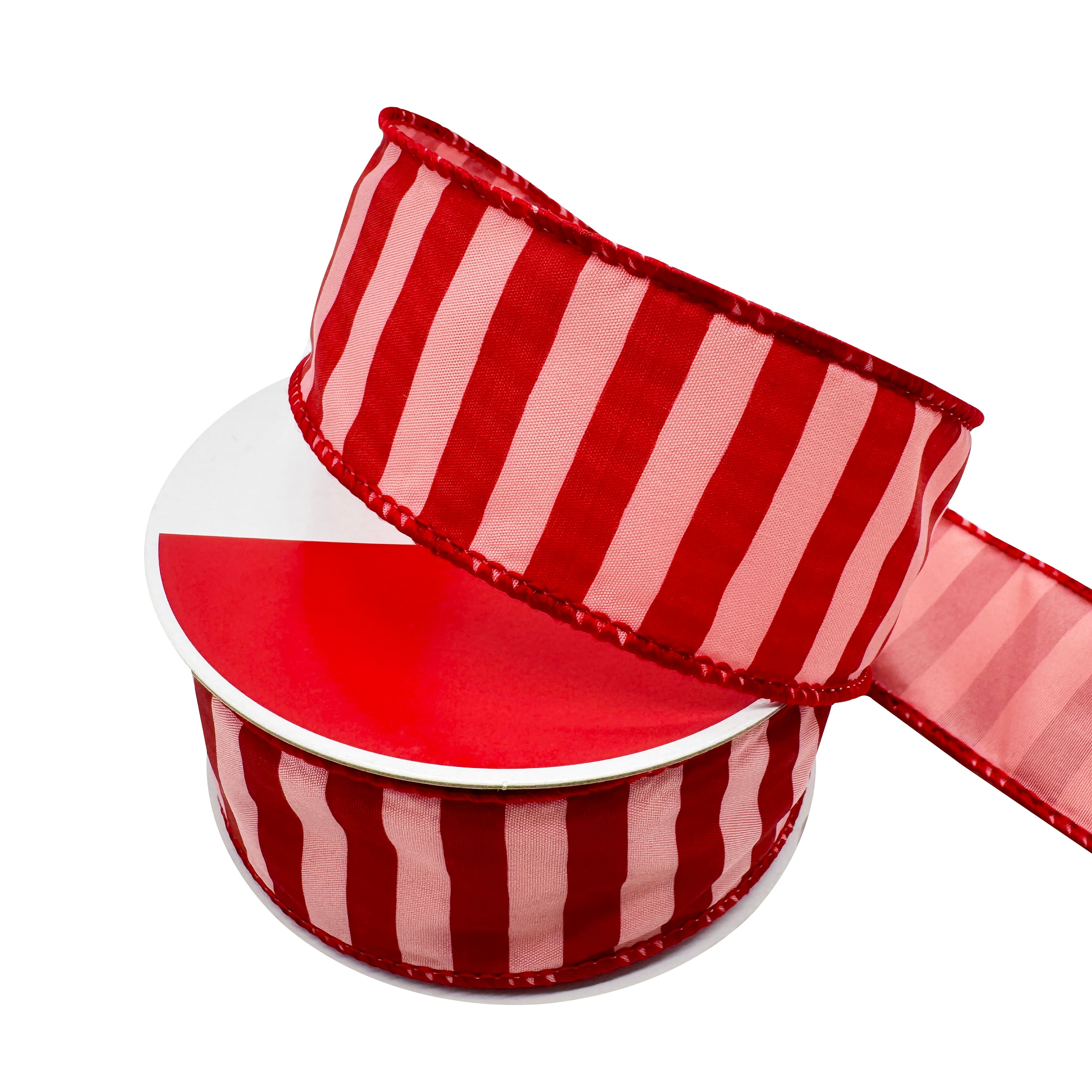 1.5&#x22; x 30ft. Holly Jolly Stripes Wired Ribbon by Celebrate It&#xAE;