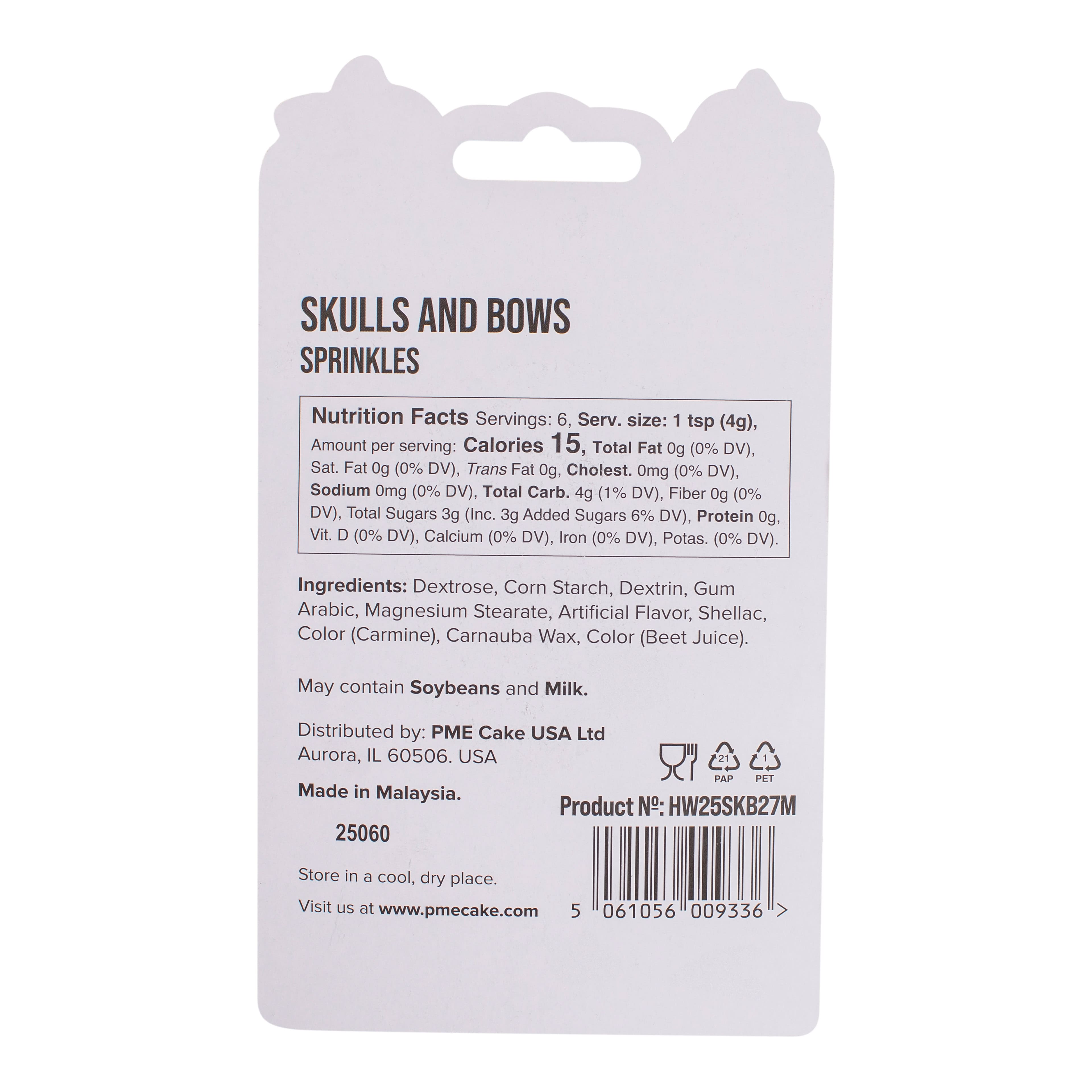 PME Cake Sweet Street® Skull & Bone Sprinkles