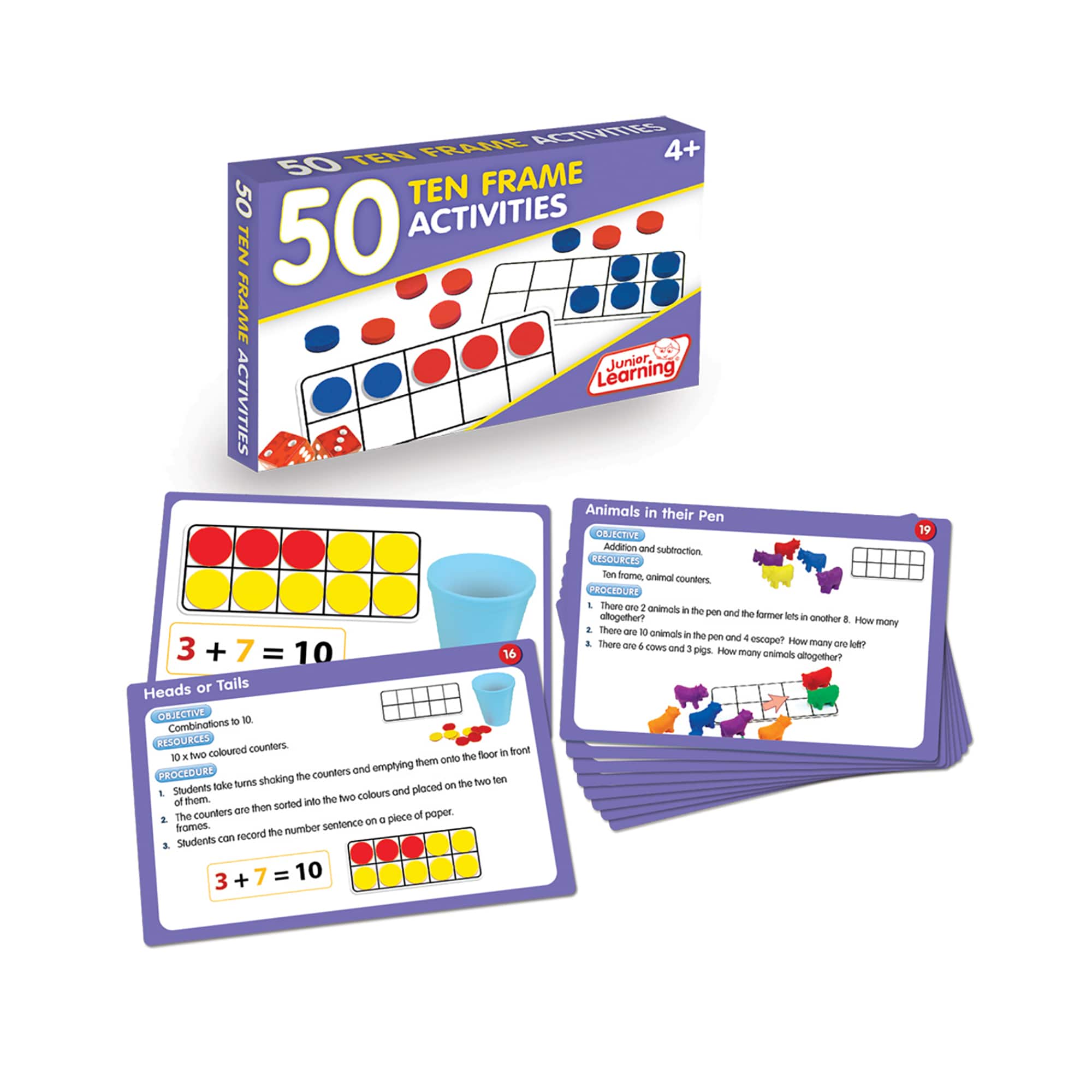 Junior Learning&#xAE; 50 Ten Frame Activities Learning Set