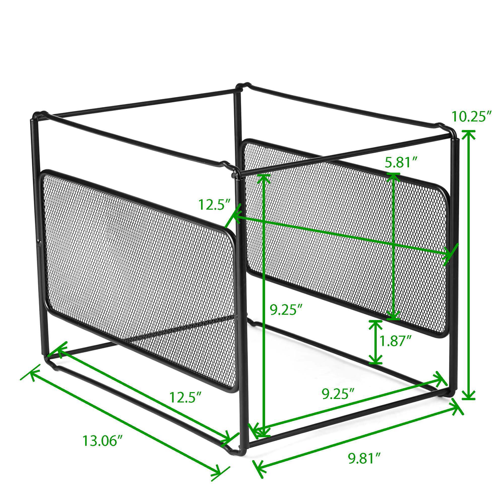 Mind Reader Black Desktop File Organizer Box