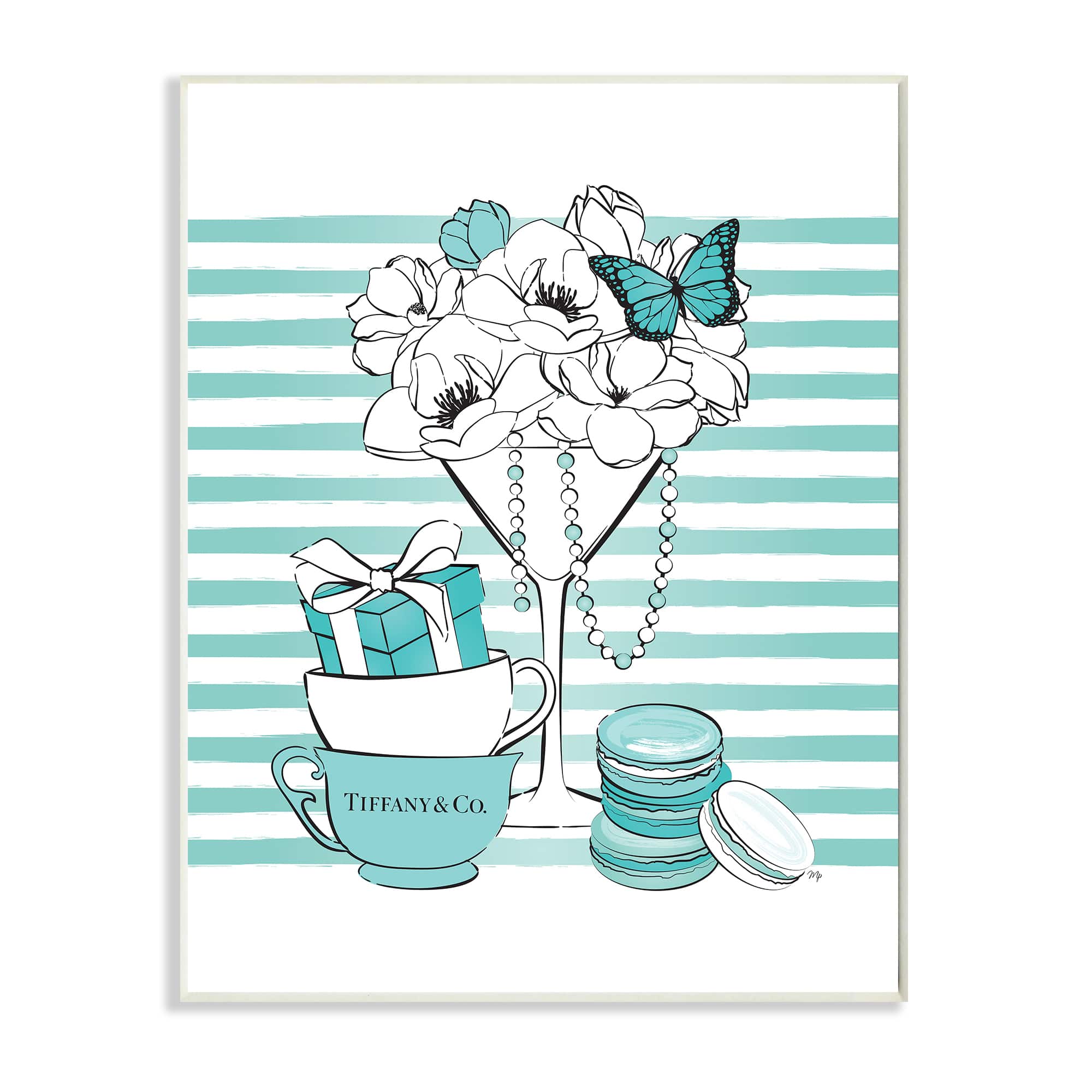 Stupell Industries Glass of Glam Fashion Illustration Designer Style Wall Plaque