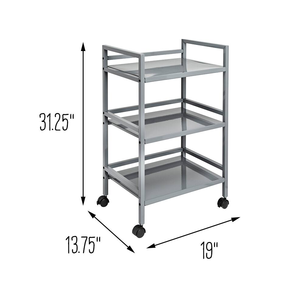 Honey Can Do Gray Metal Rolling Cart