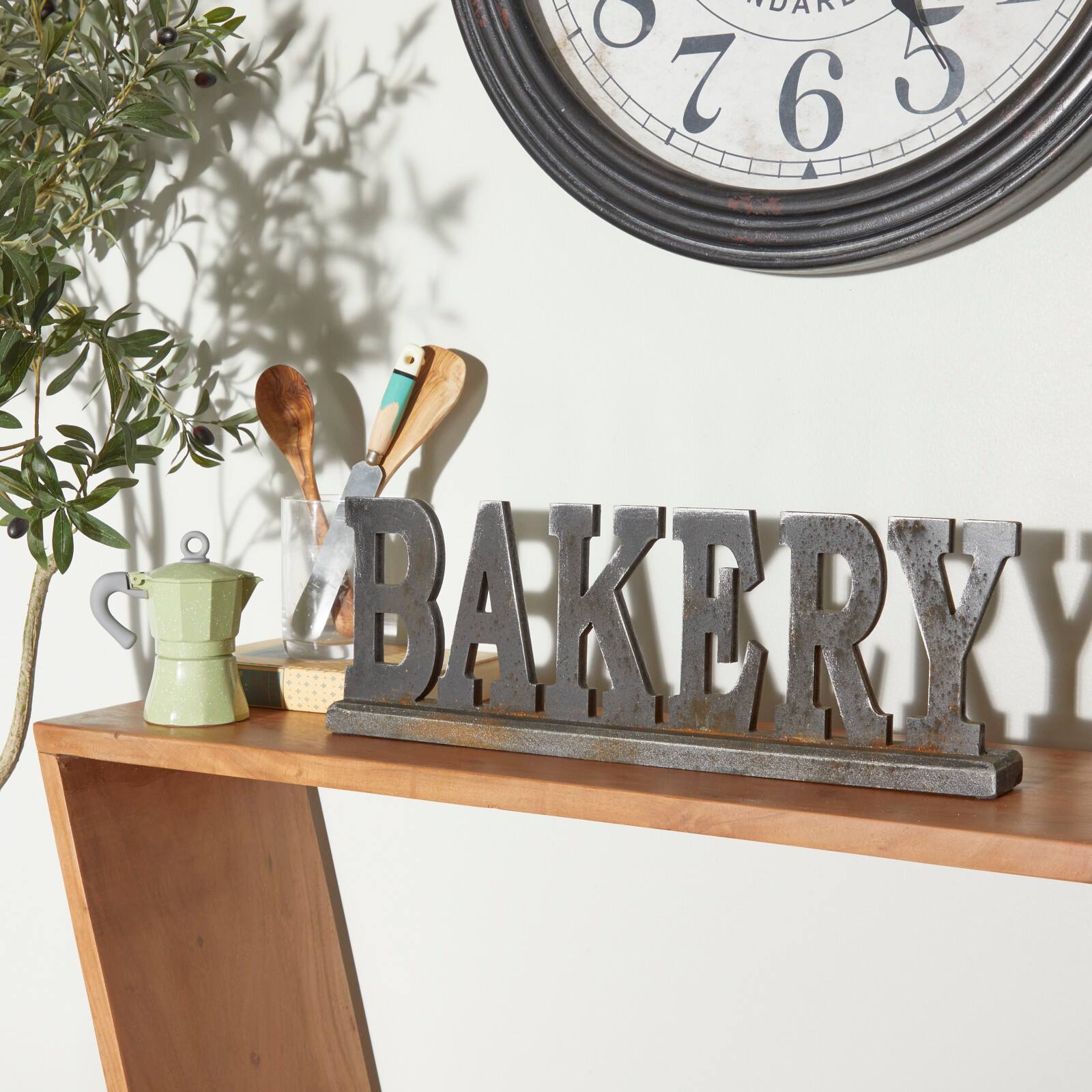 23" Black Wood Industrial Bakery Tabletop Sign