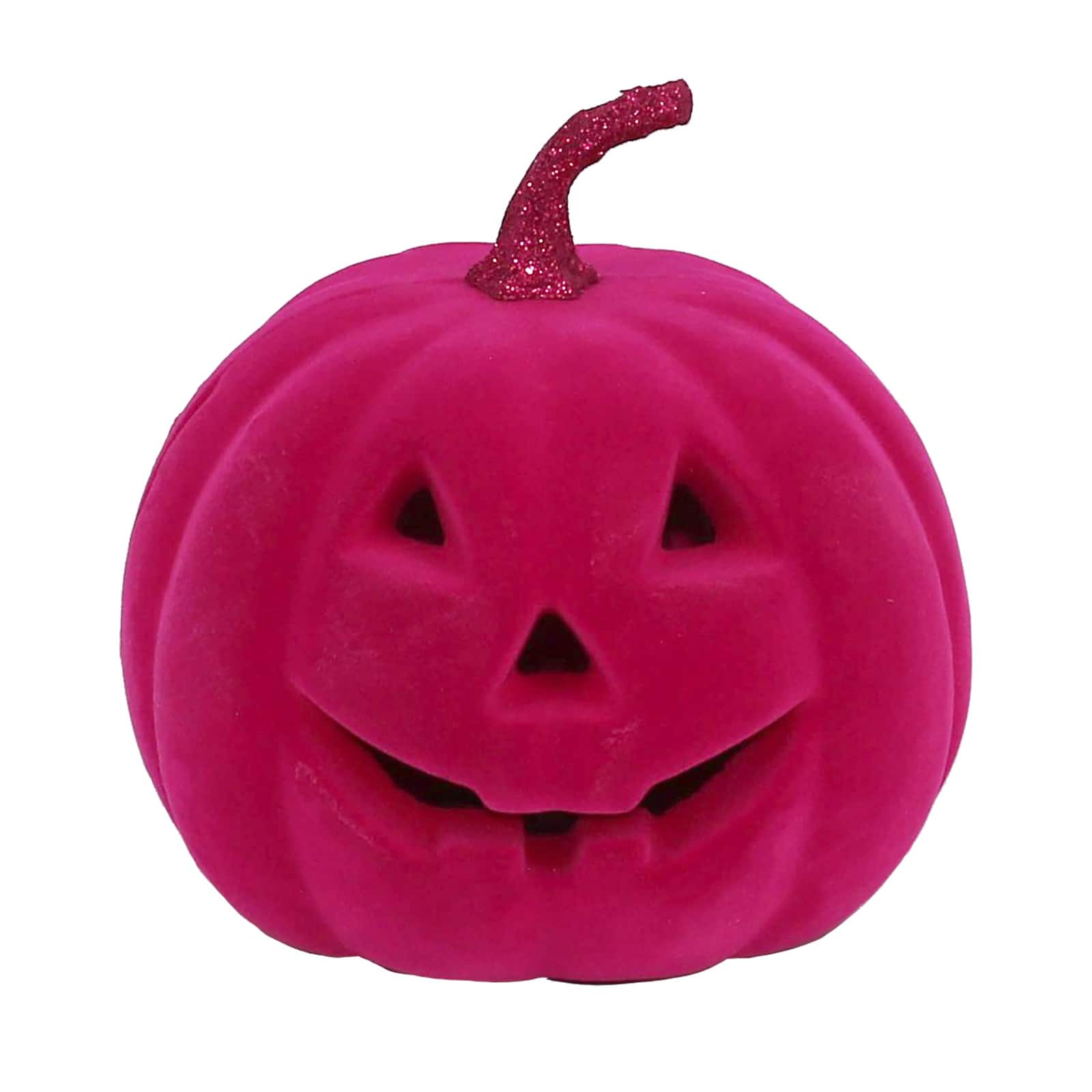 6.5&#x22; Hot Pink Flocked Light Up Jack-O-Lantern by Ashland&#xAE;