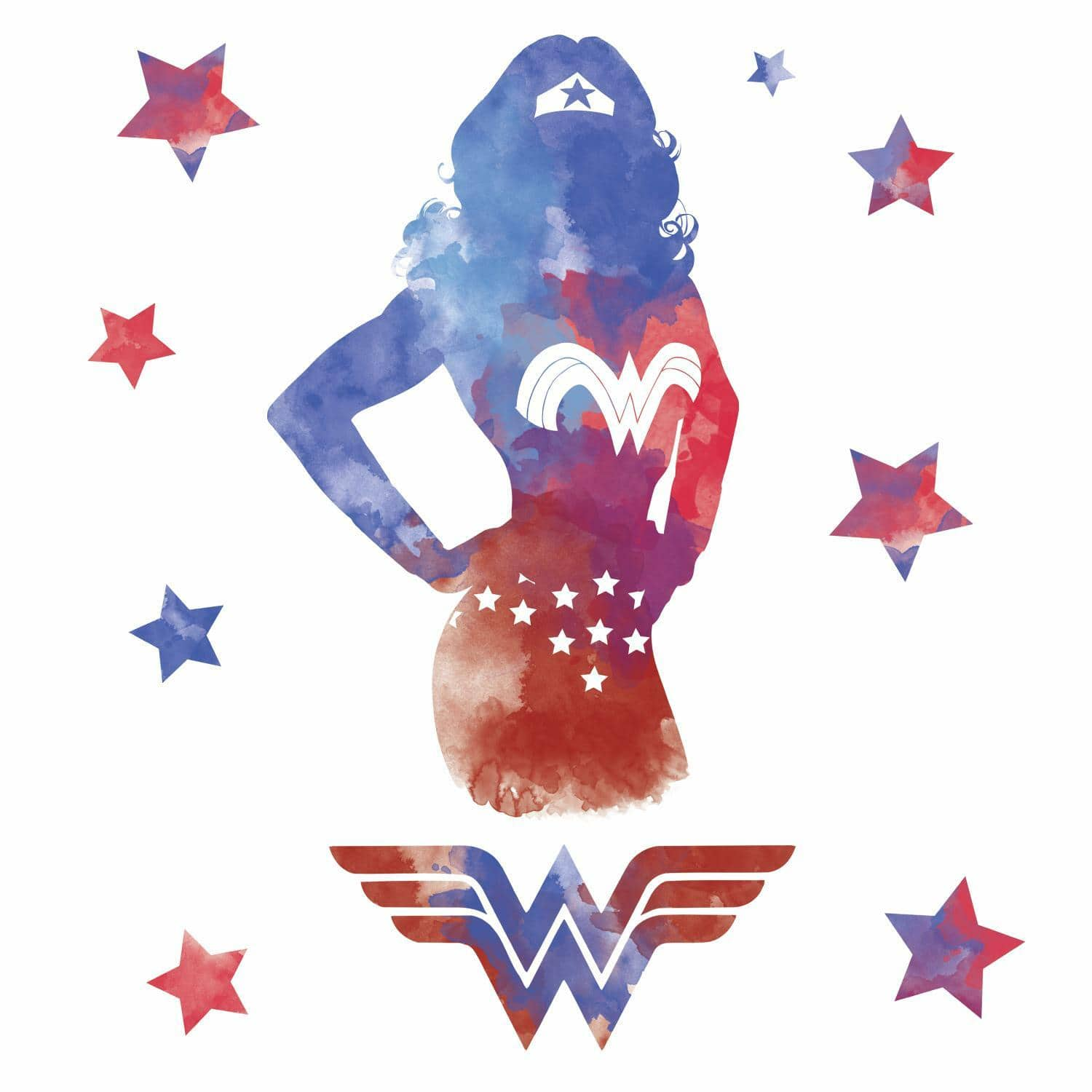 RoomMates Wonder Woman Watercolor Peel &#x26; Stick Giant Wall Decals