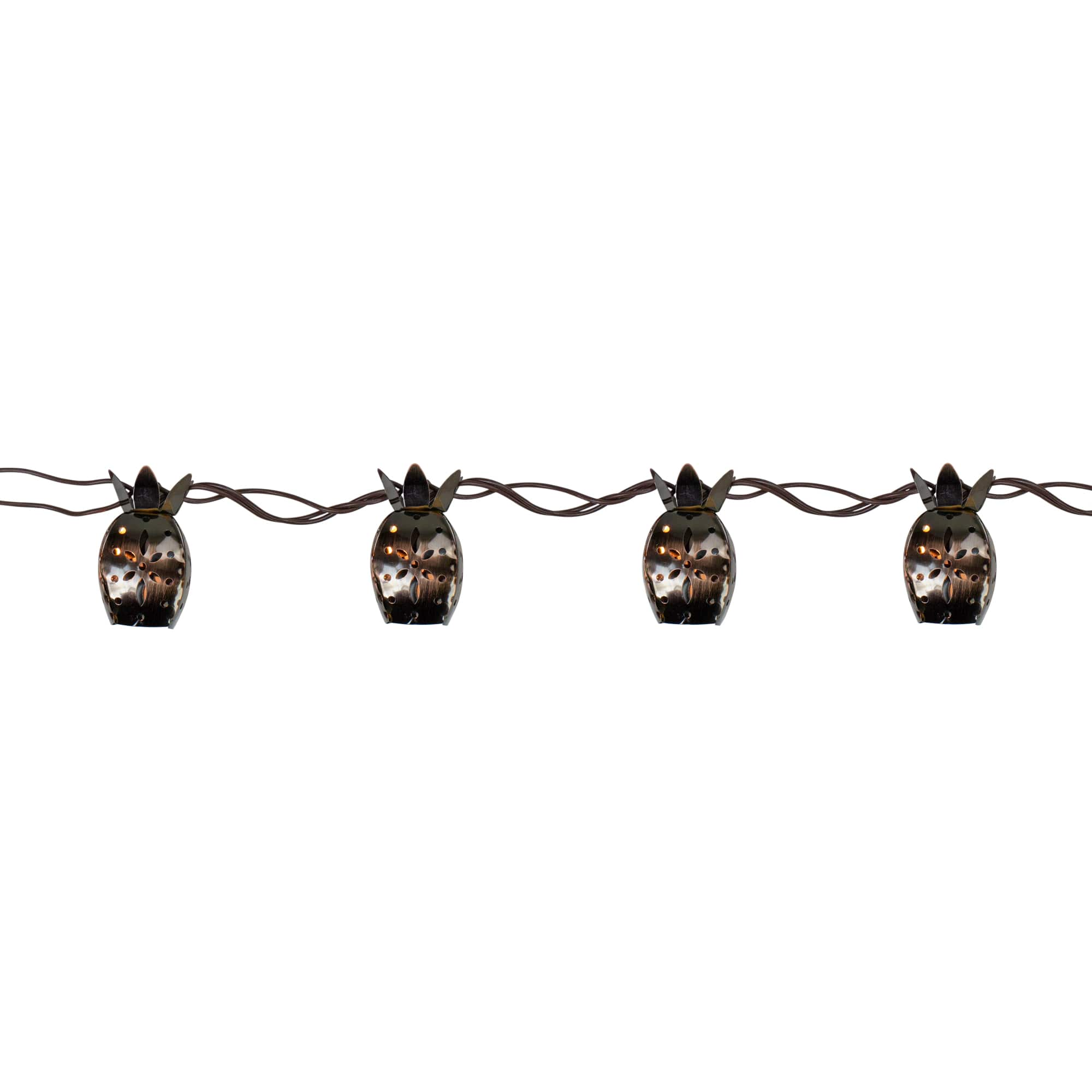 10ct. Distressed Metal Tropical Pineapple Fruit String Lights