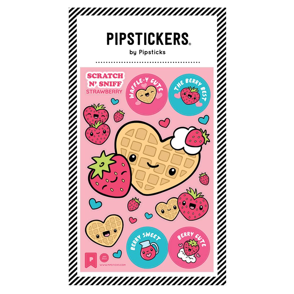 Pipstickers® Waffle-y Cute Strawberry Scratch N' Sniff Stickers