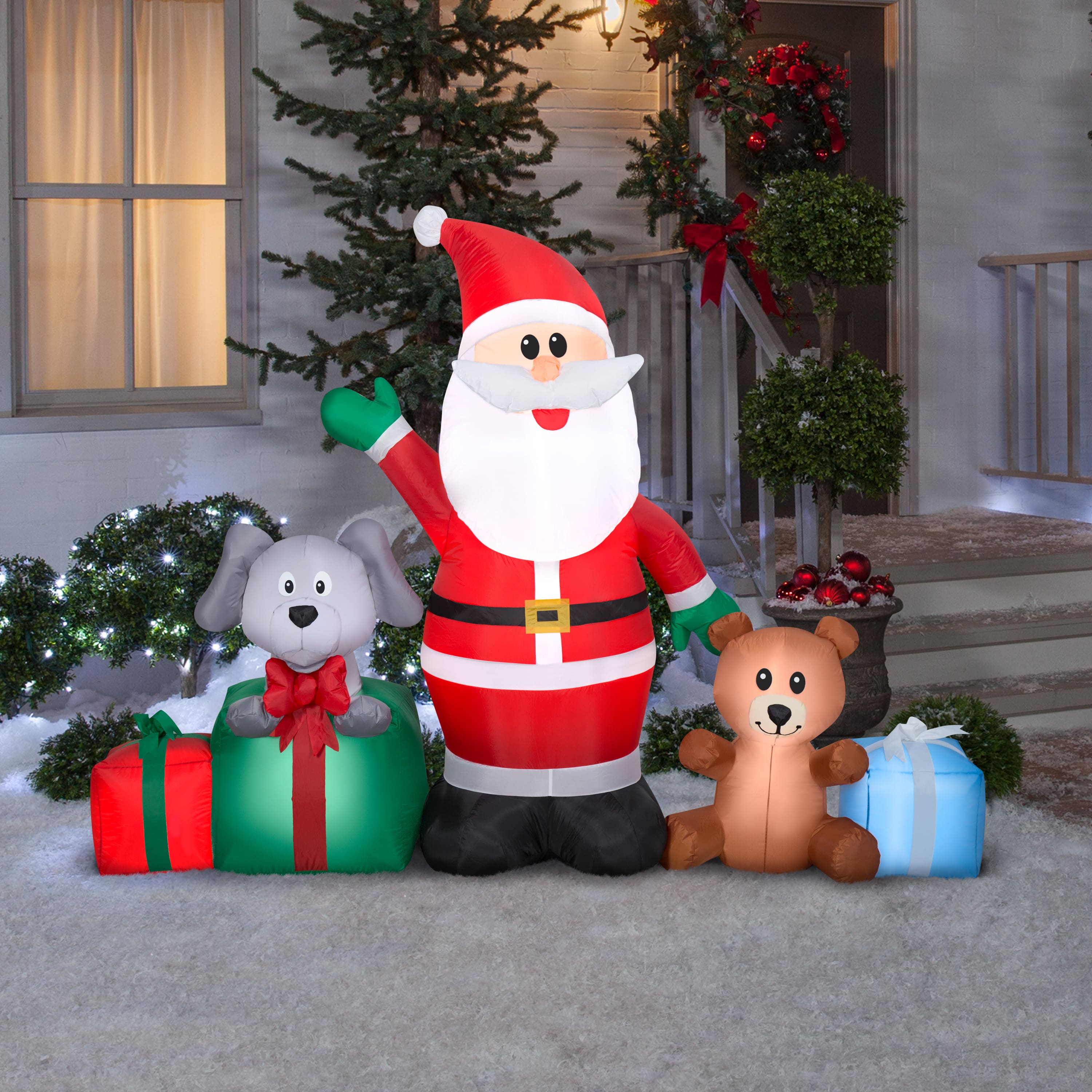 5ft. Airblown® Inflatable Christmas Santa and Friends | Michaels
