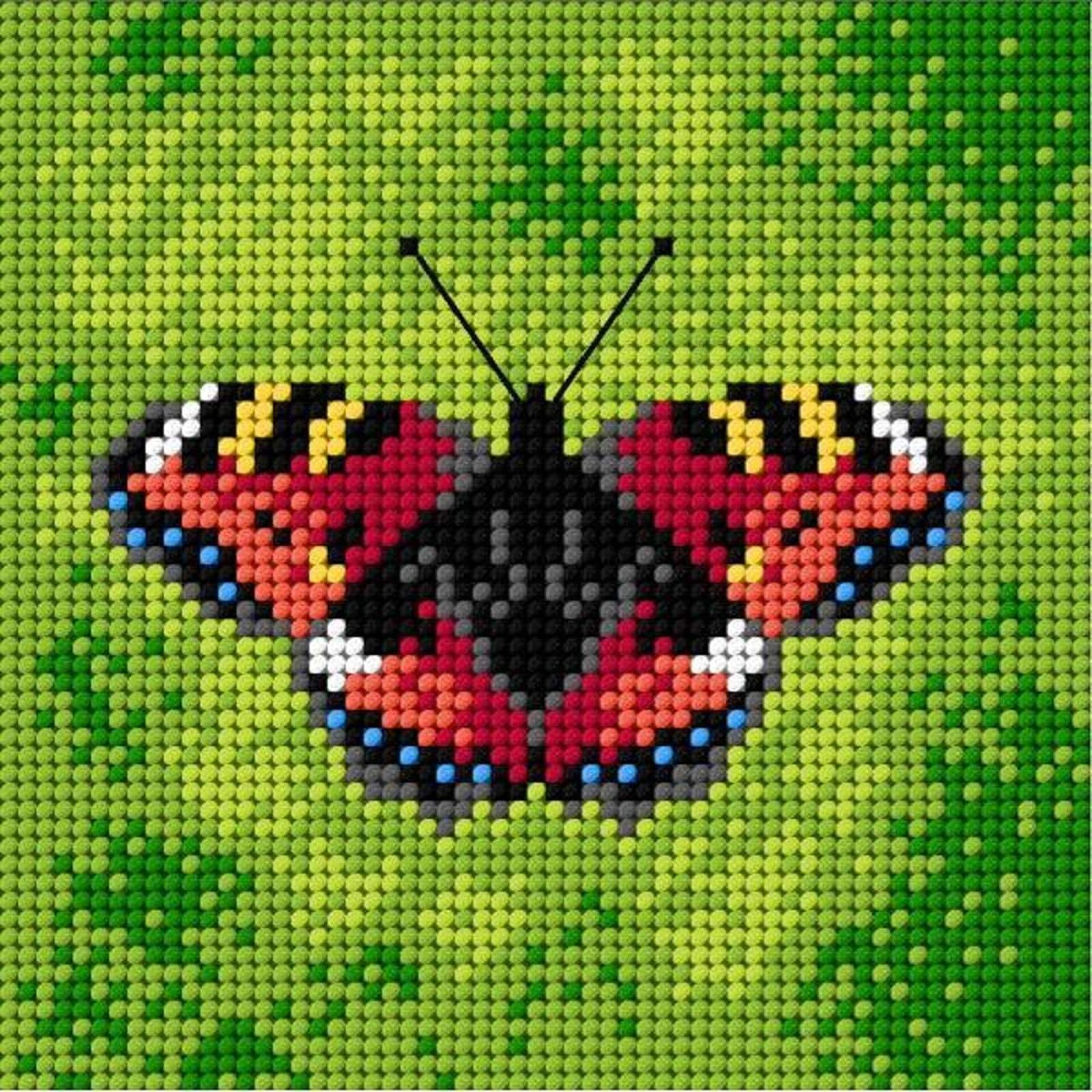 Orchidea Common Blue Butterfly Gobelin Canvas for Halfstitch