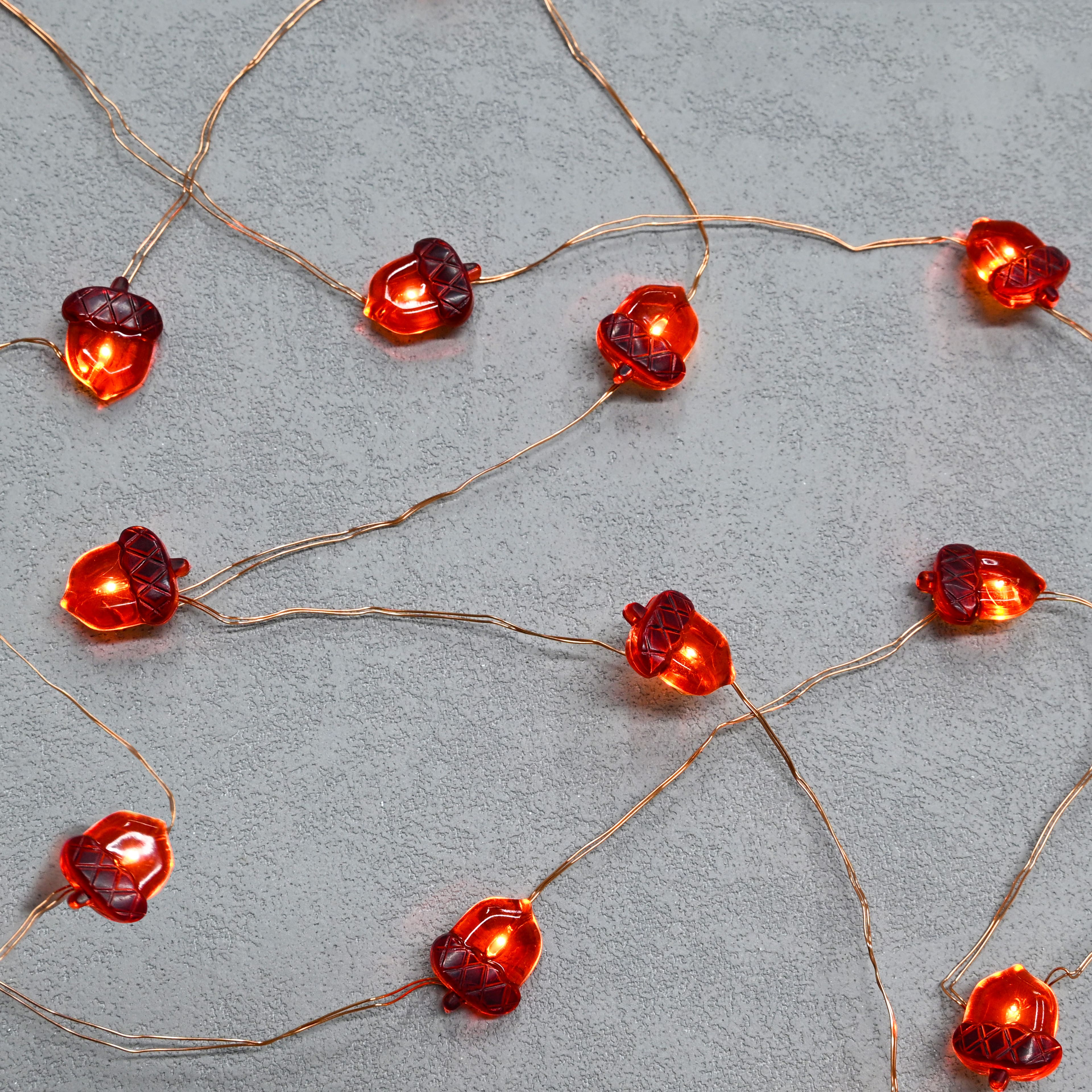 18ct. Warm White LED Acorn Icon String Lights by Ashland&#xAE;