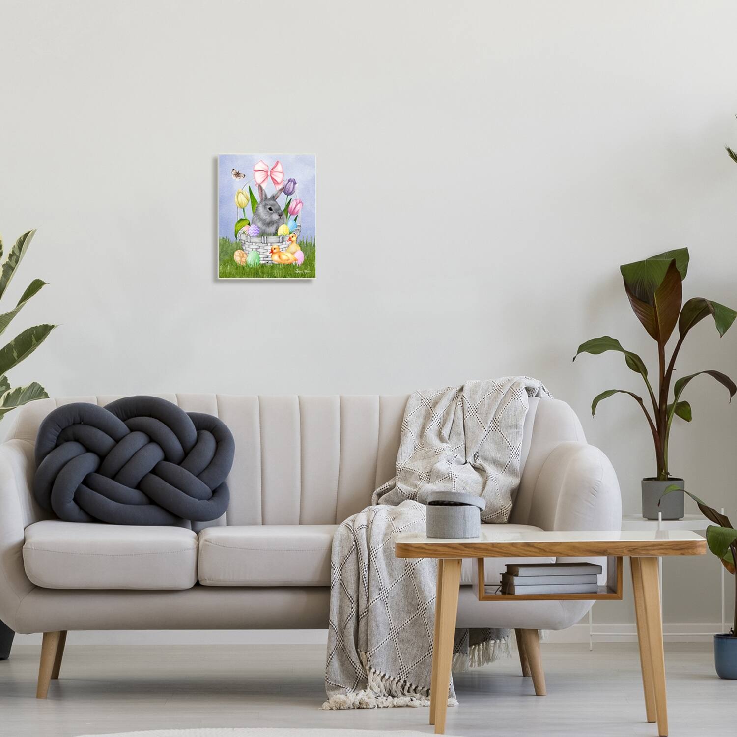 Stupell Industries Pastel Bunny Rabbit Basket Easter Egg Baby Chicks Wall Plaque Art