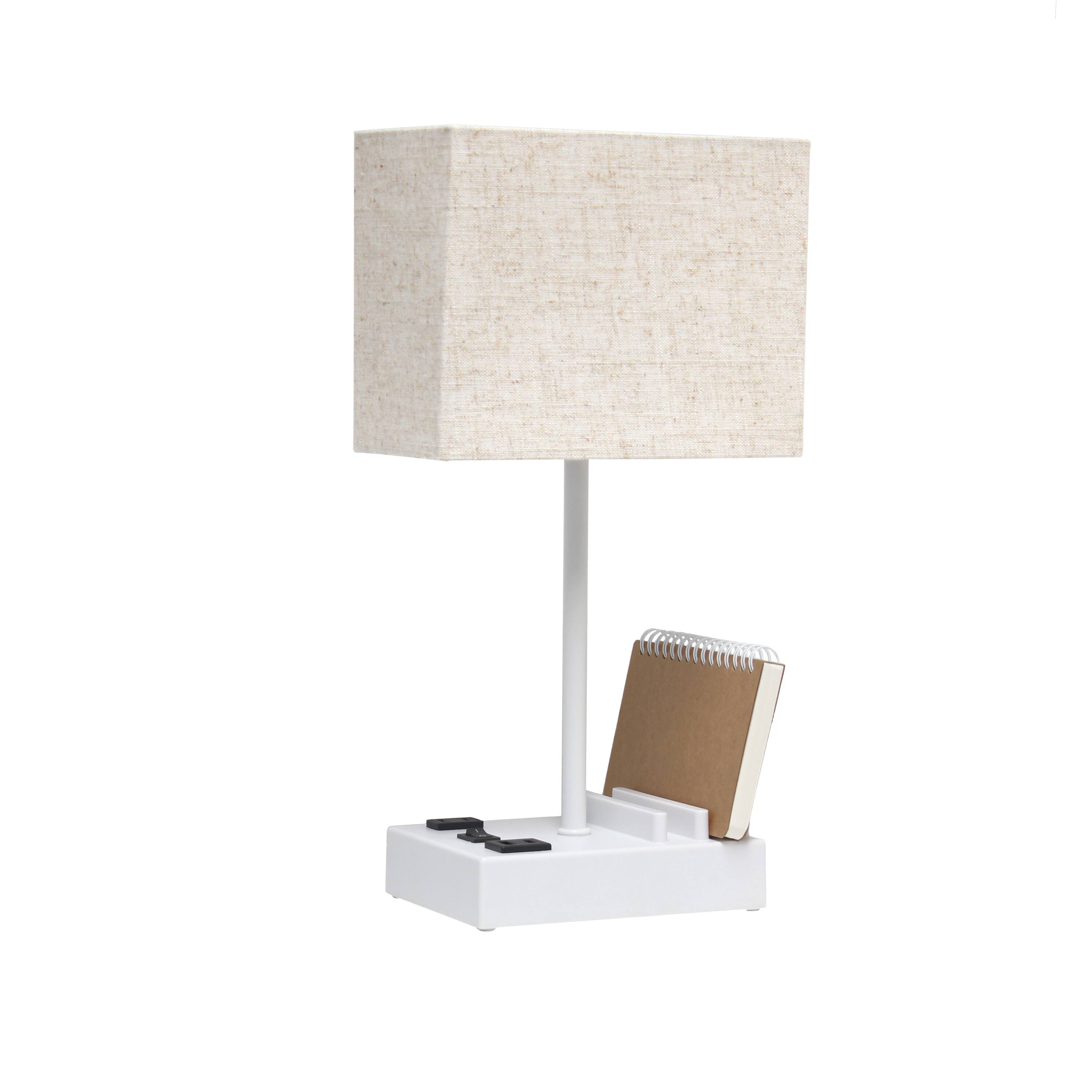 Simple Designs 15.3&#x22; Table Lamp with 2 USB Ports &#x26; Charging Outlet