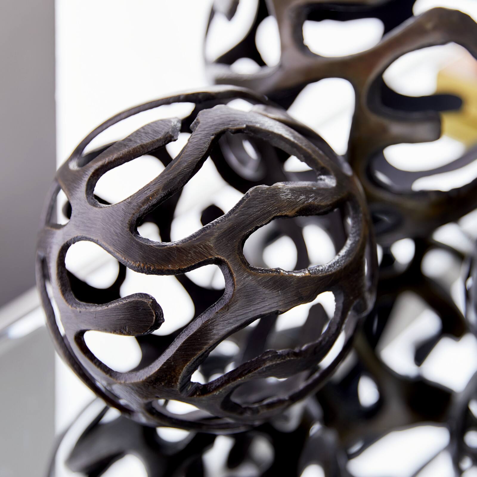 Brass Aluminum Contemporary Decorative Orbs Set