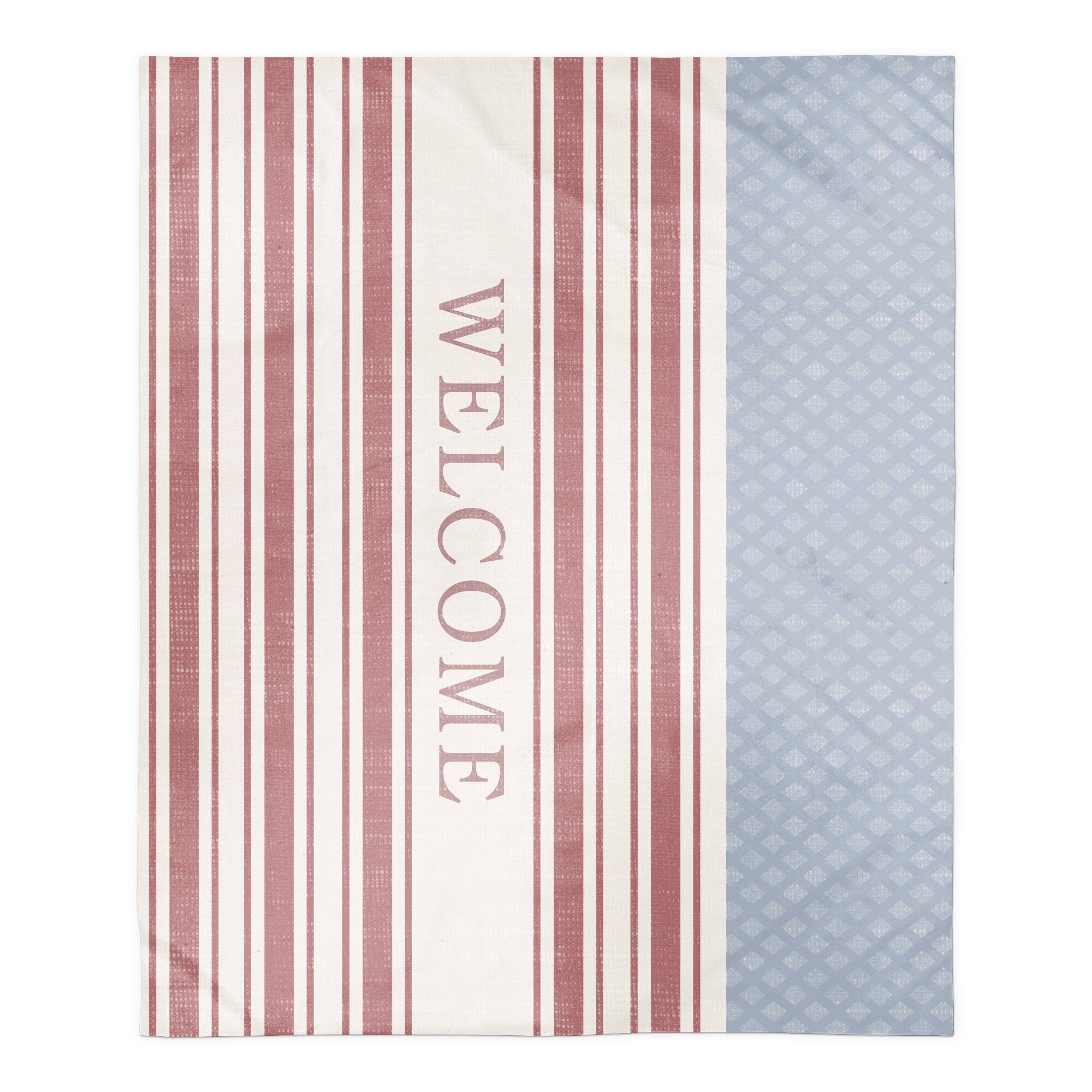 Welcome Flag Sherpa Fleece Blanket