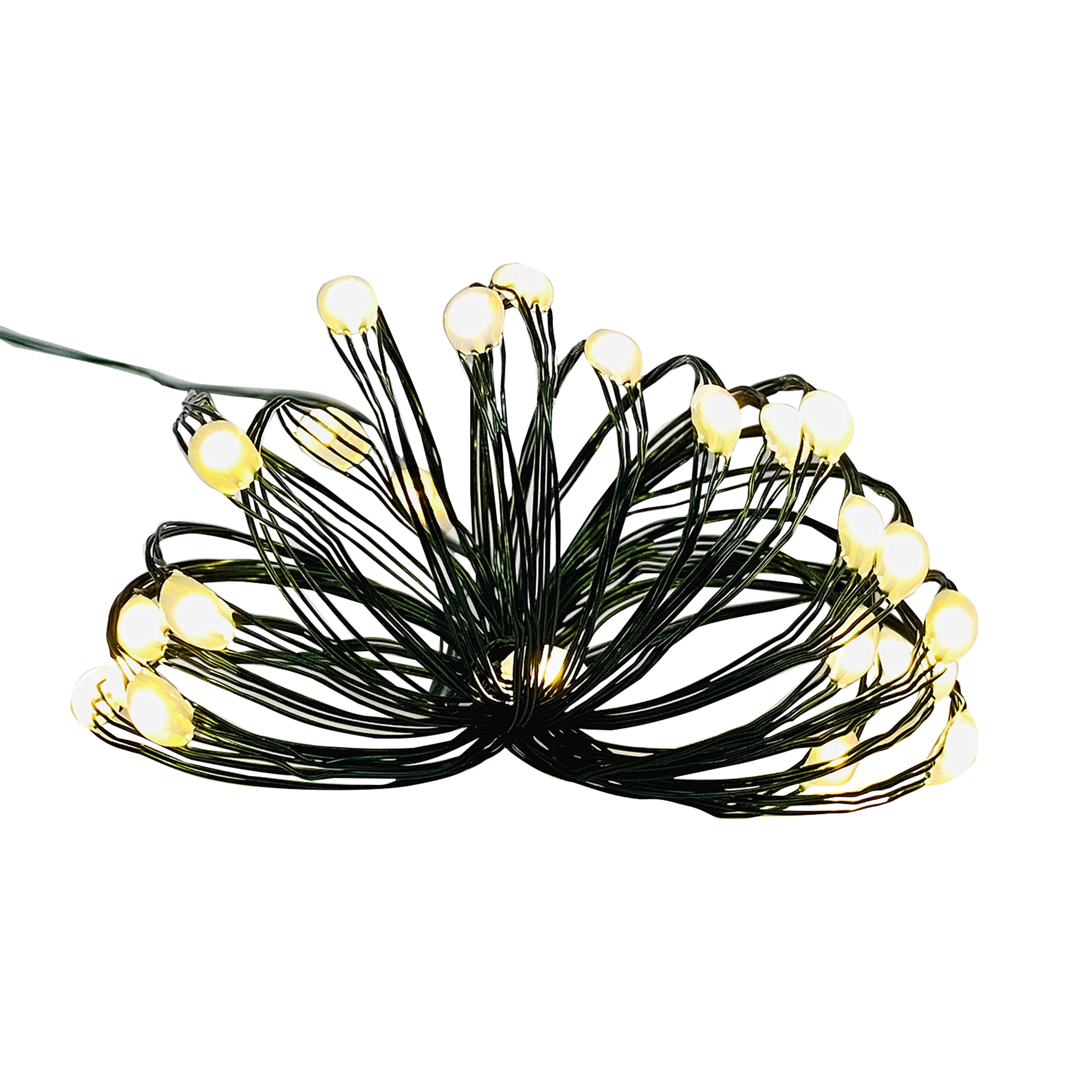 24ct. Warm White LED Bead String Lights on Green Wire by Ashland&#xAE;