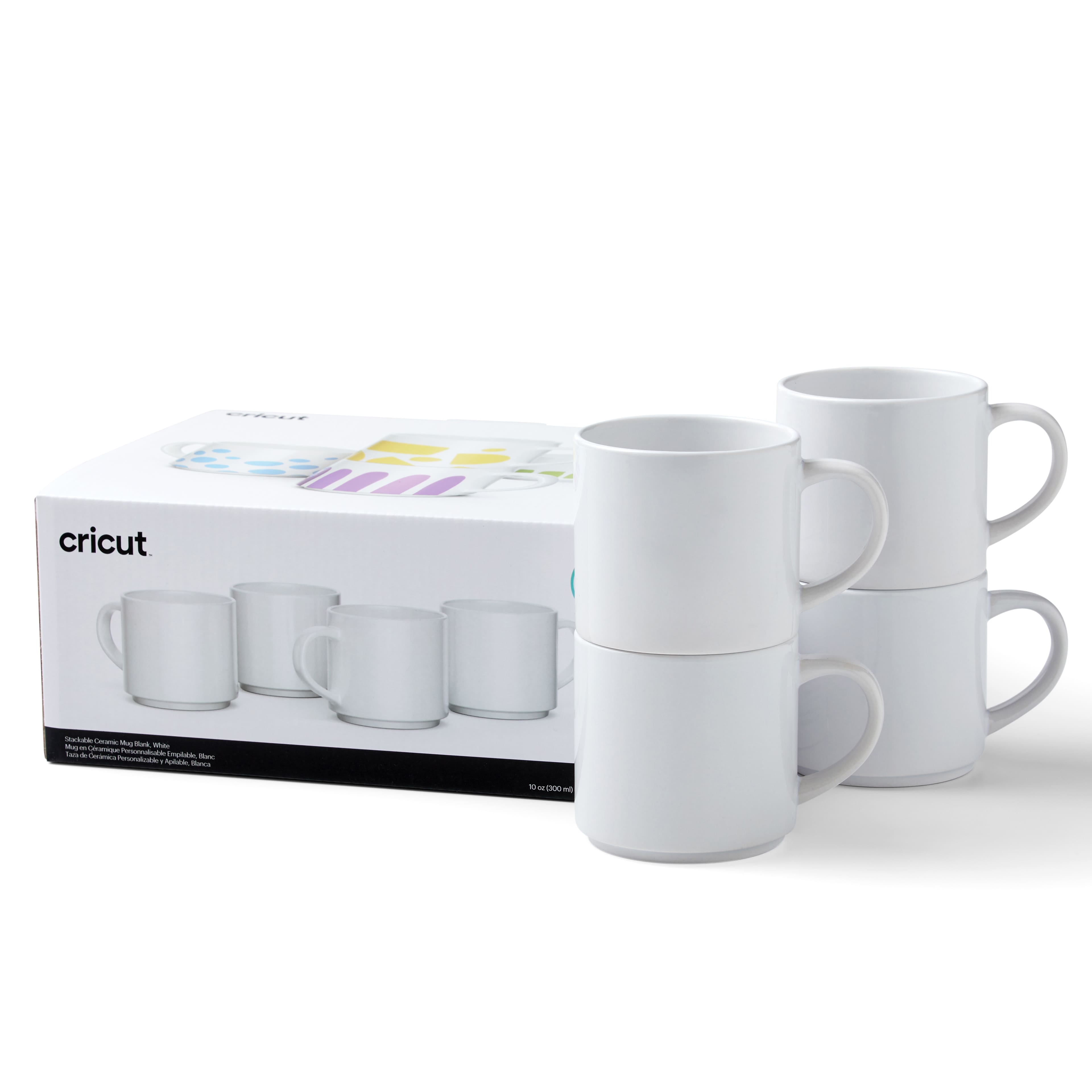 Cricut® 10oz. White Stackable Ceramic Mug Blanks, 4ct.
