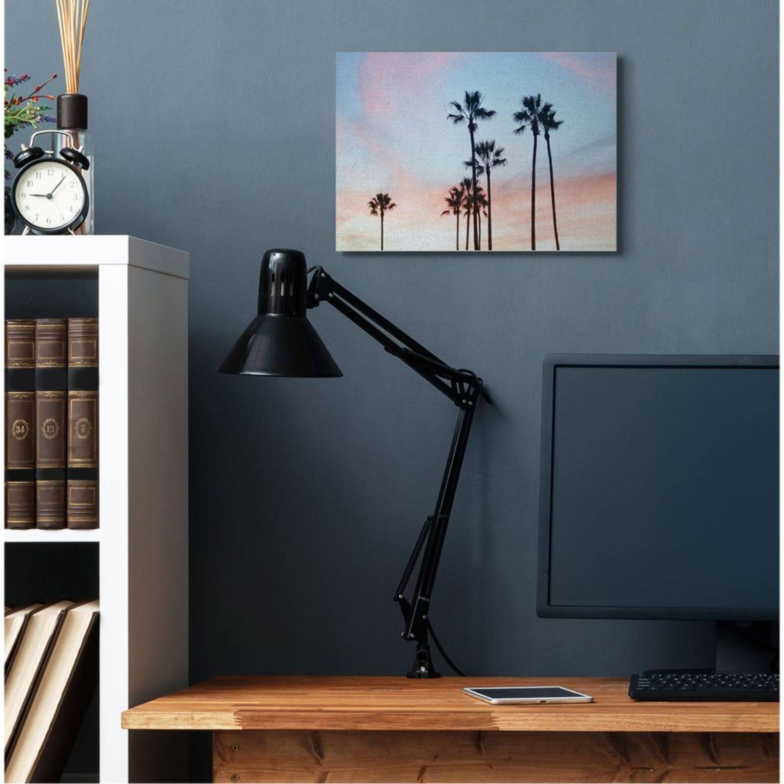Stupell Industries Sunset Sky with Palm Tree Silhouettes Canvas Wall Art