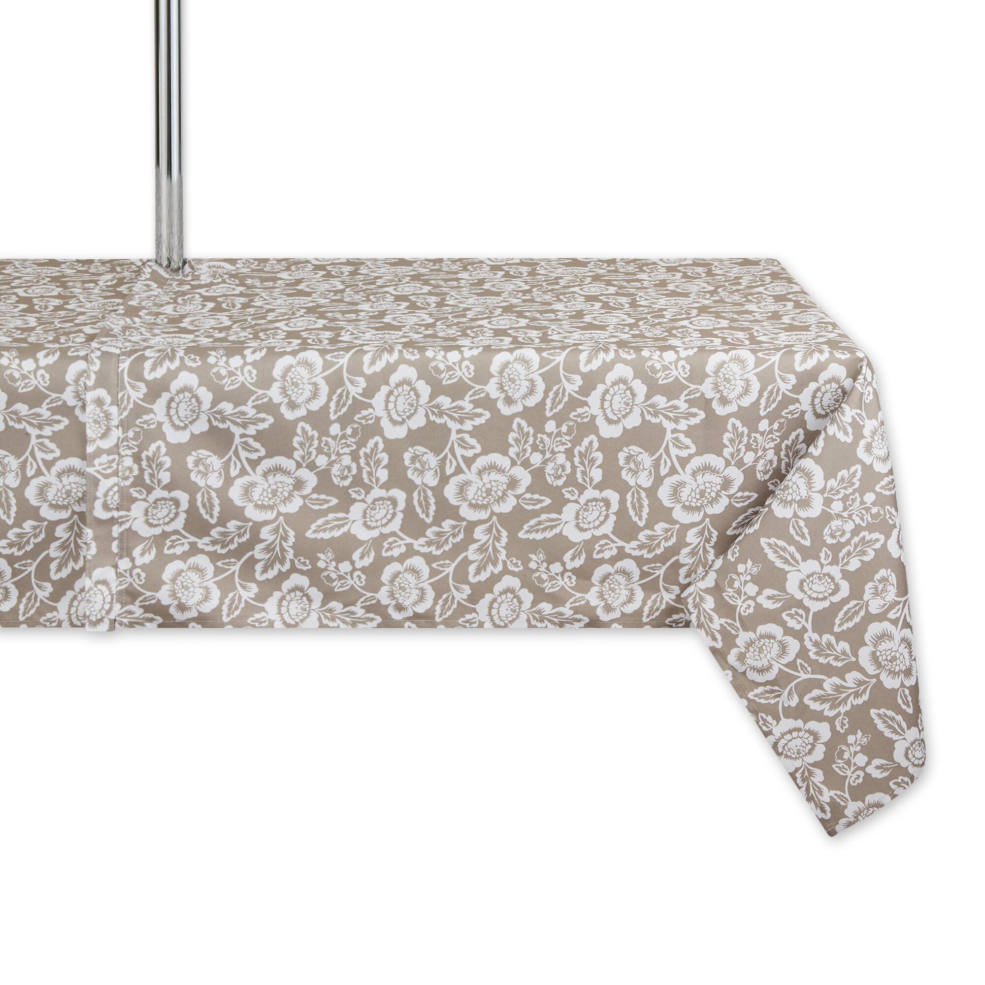 DII&#xAE; Stone  Floral Print Outdoor Tablecloth with Zipper, 60x120