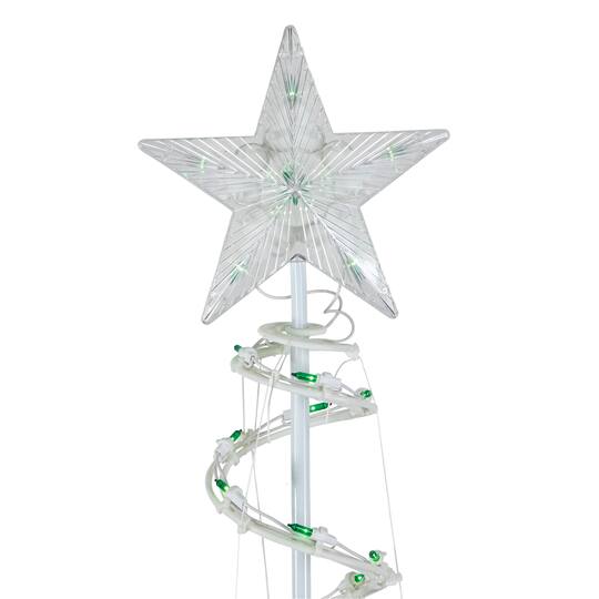 Green Lighted Spiral Christmas Trees Set | Outdoor Christmas Lights ...