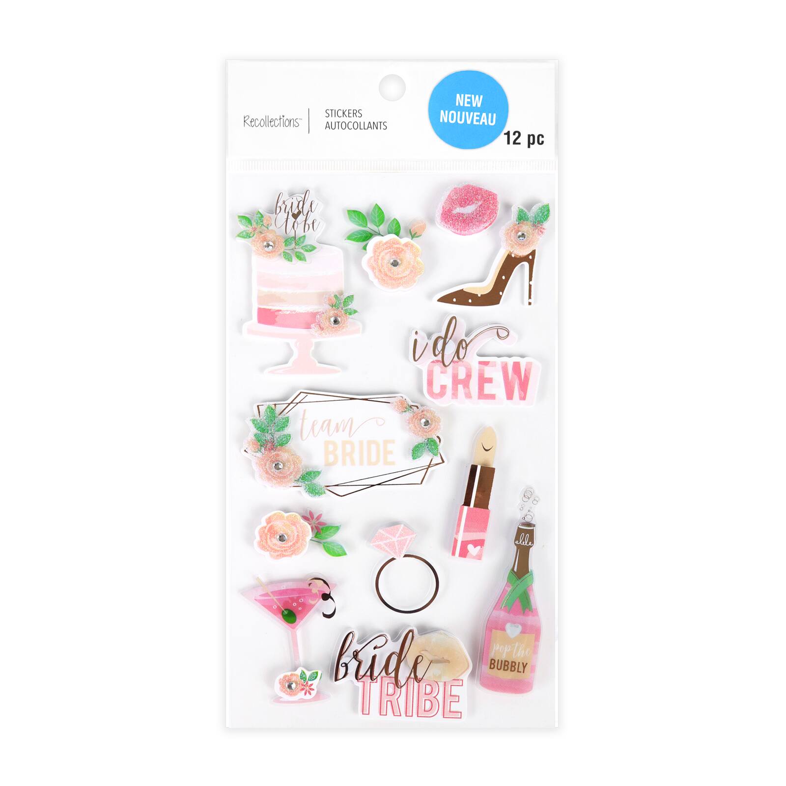 12 Pack: Wedding Party Dimensional Stickers by Recollections™