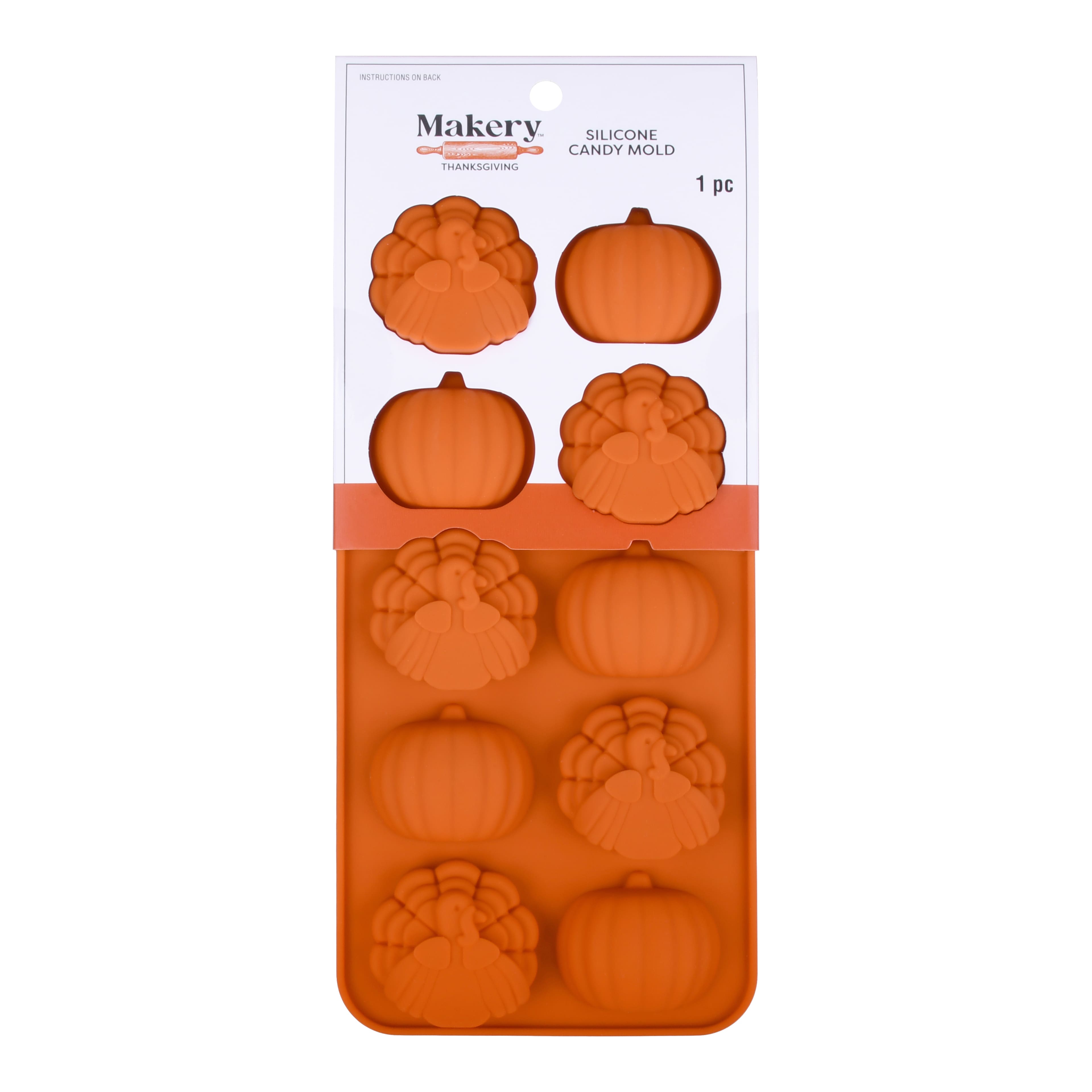 Turkeys &#x26; Pumpkins Silicone Candy Mold by Makery&#x2122;