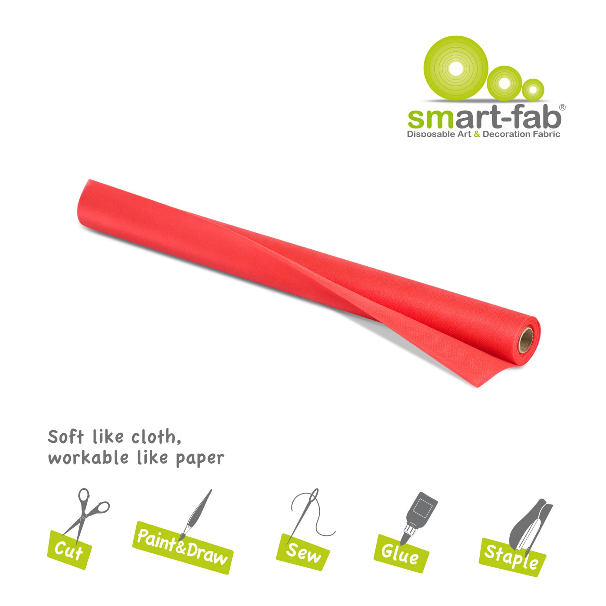 Smart-Fab® 24" x 18" Art & Decoration Fabric Roll, 3ct.
