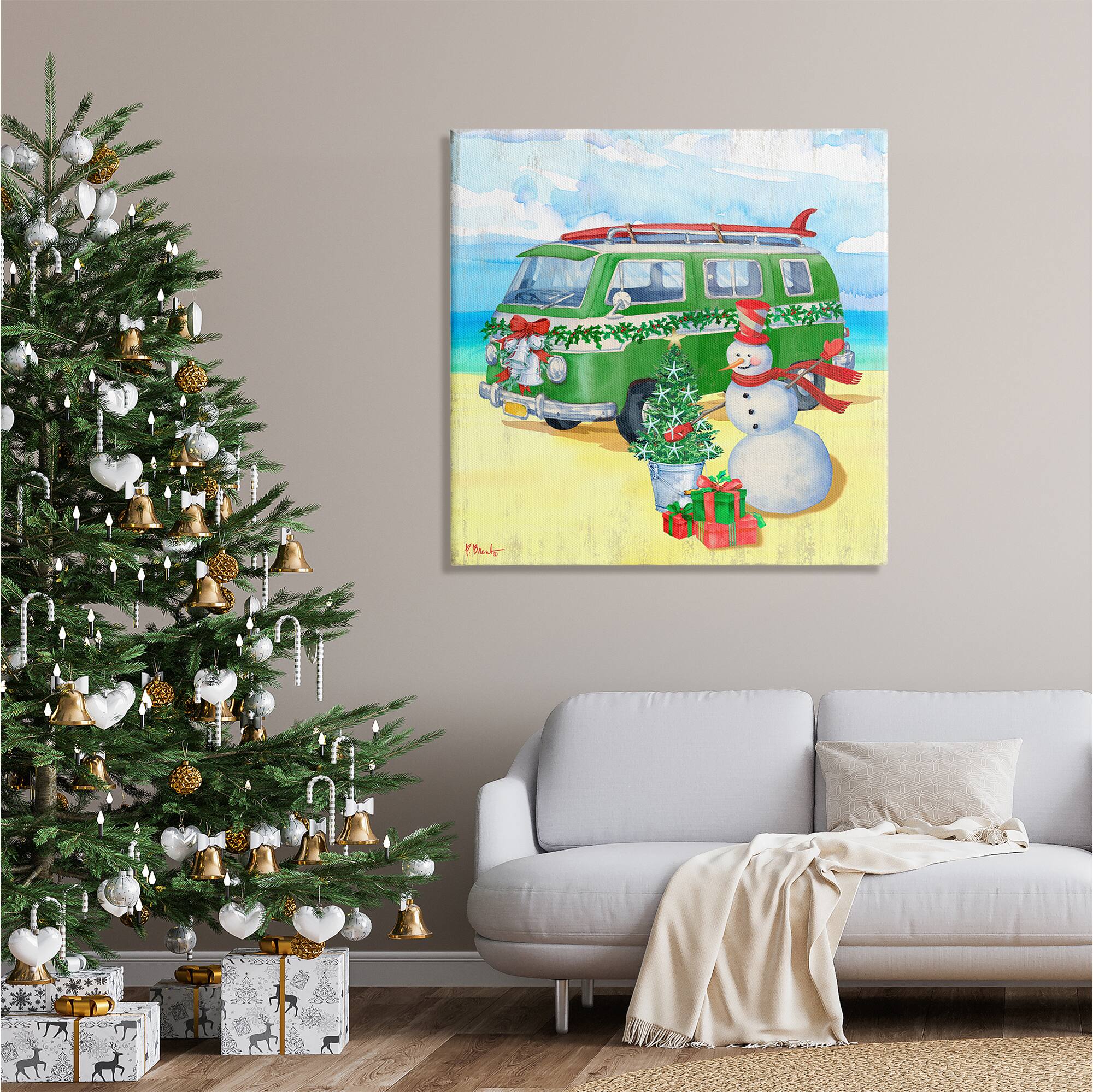 Stupell Industries Nautical Christmas Holiday Beach Canvas Wall Art