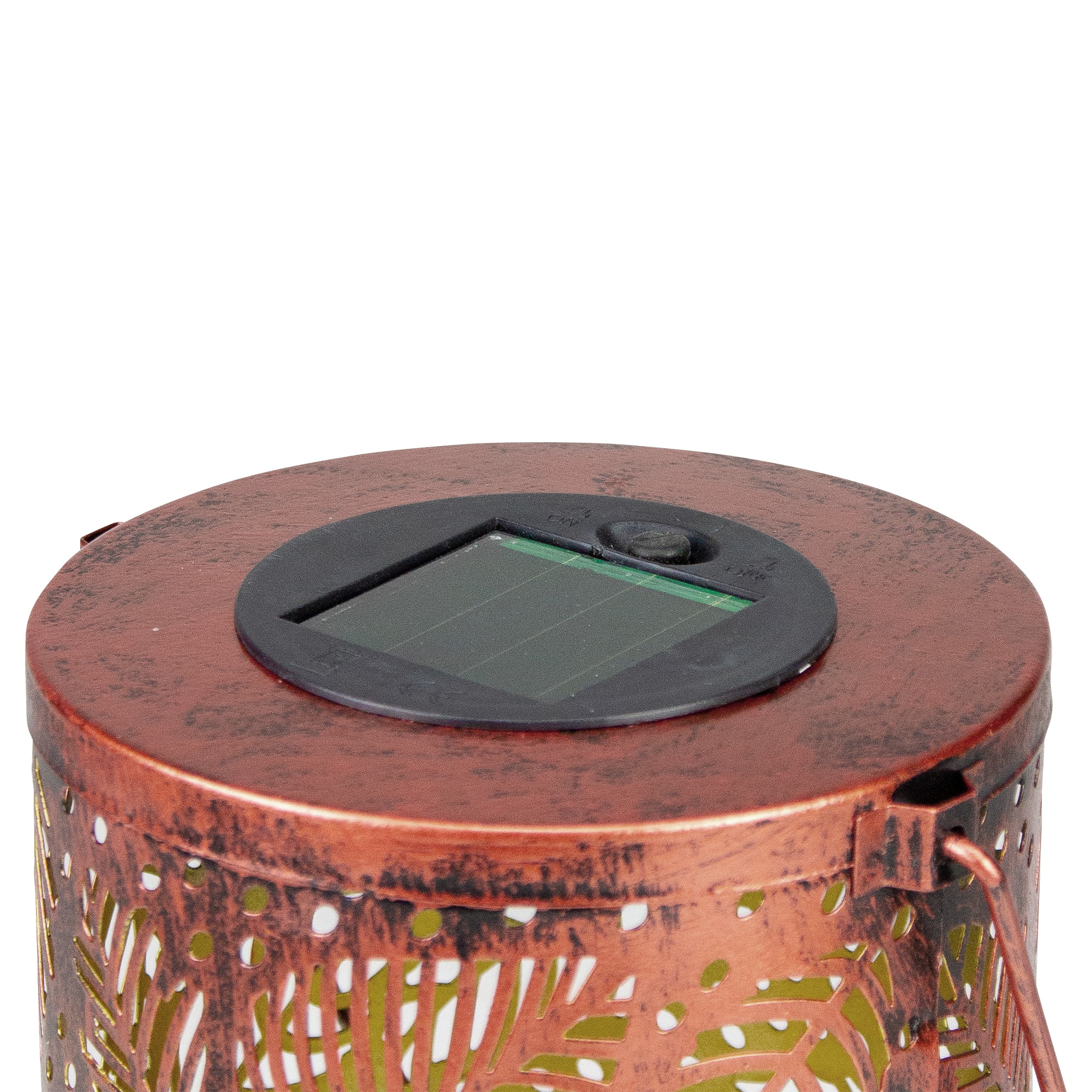 8&#x22; Bronze Foliage Outdoor Solar Lantern with Handle