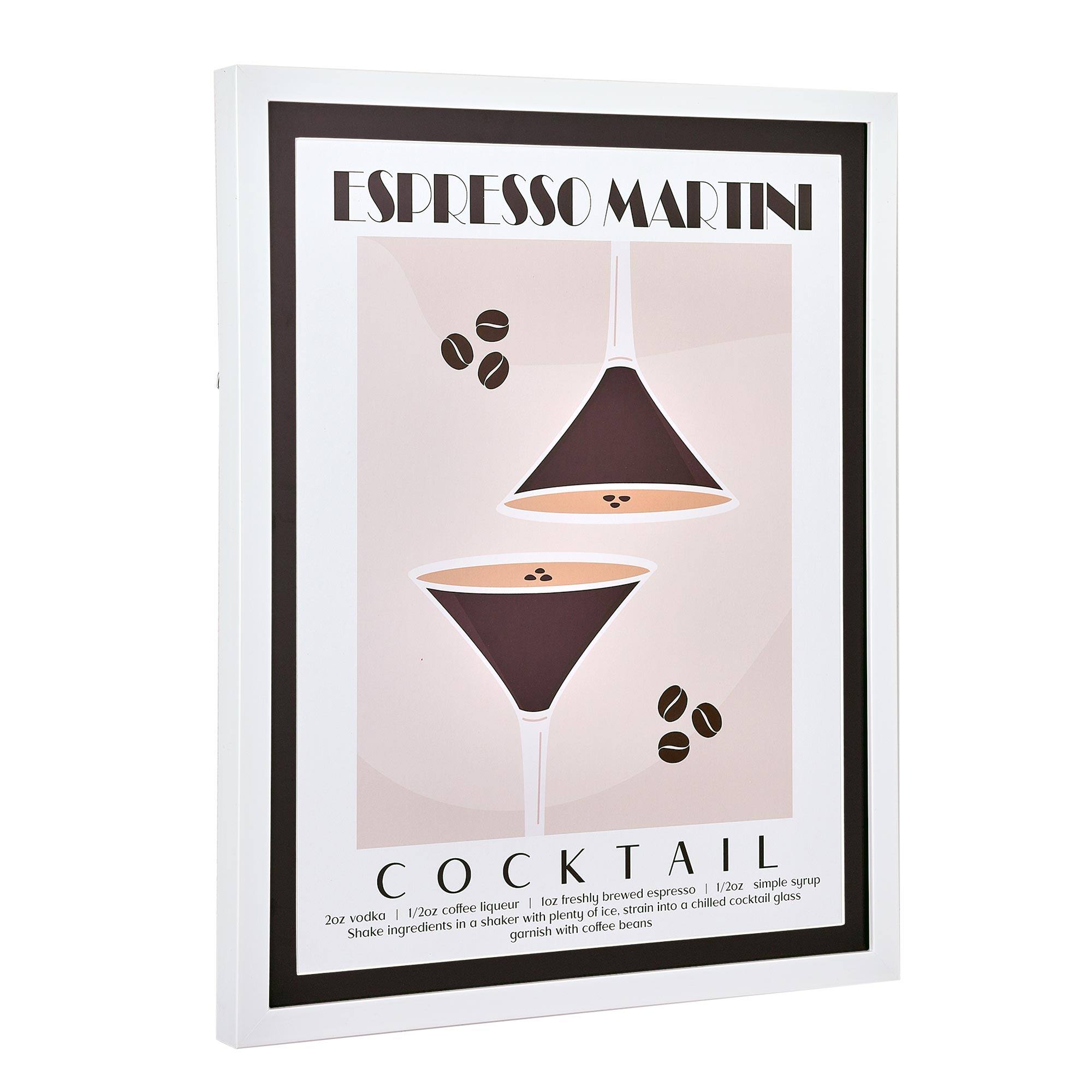 American Art Decor Tipsy Framed Espresso Martini Cocktail Poster - 16" x 20" x .75"