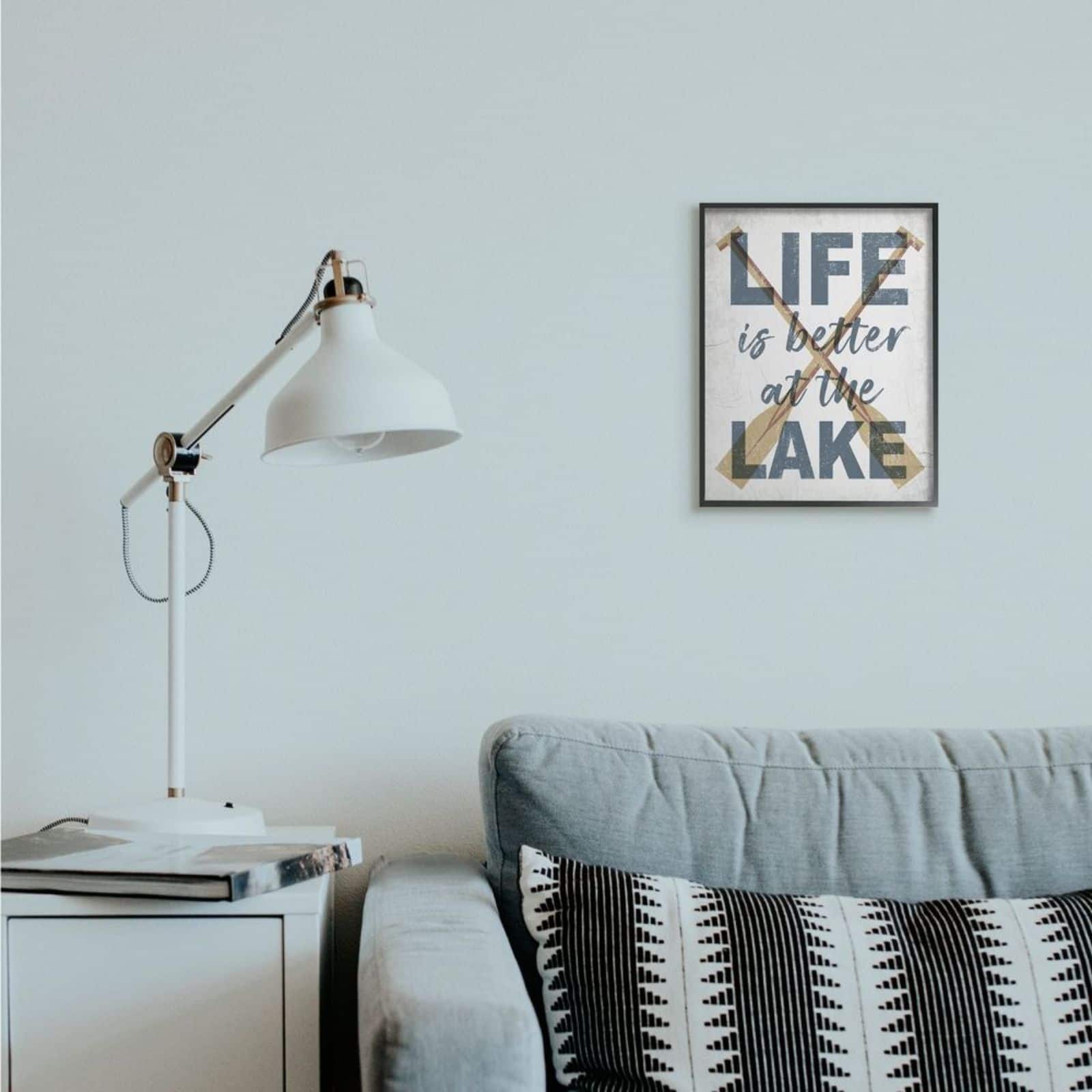 Stupell Industries Life is Better at the Lake Wall Art in Black Frame