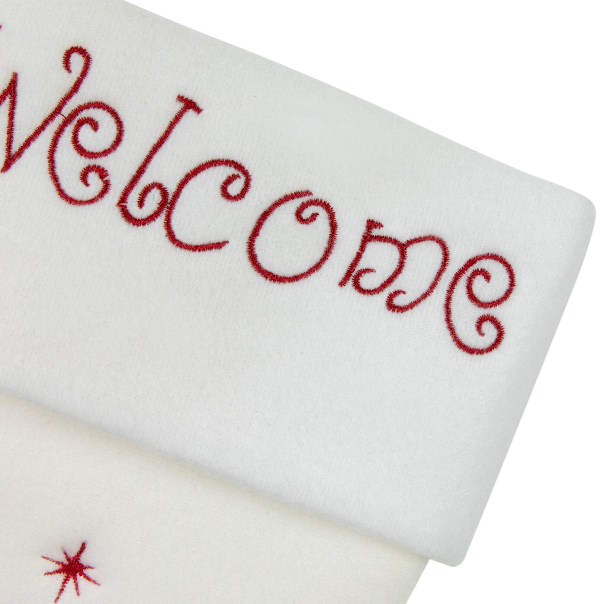 16" Red & White Welcome Snowman Embroidered Christmas Stocking