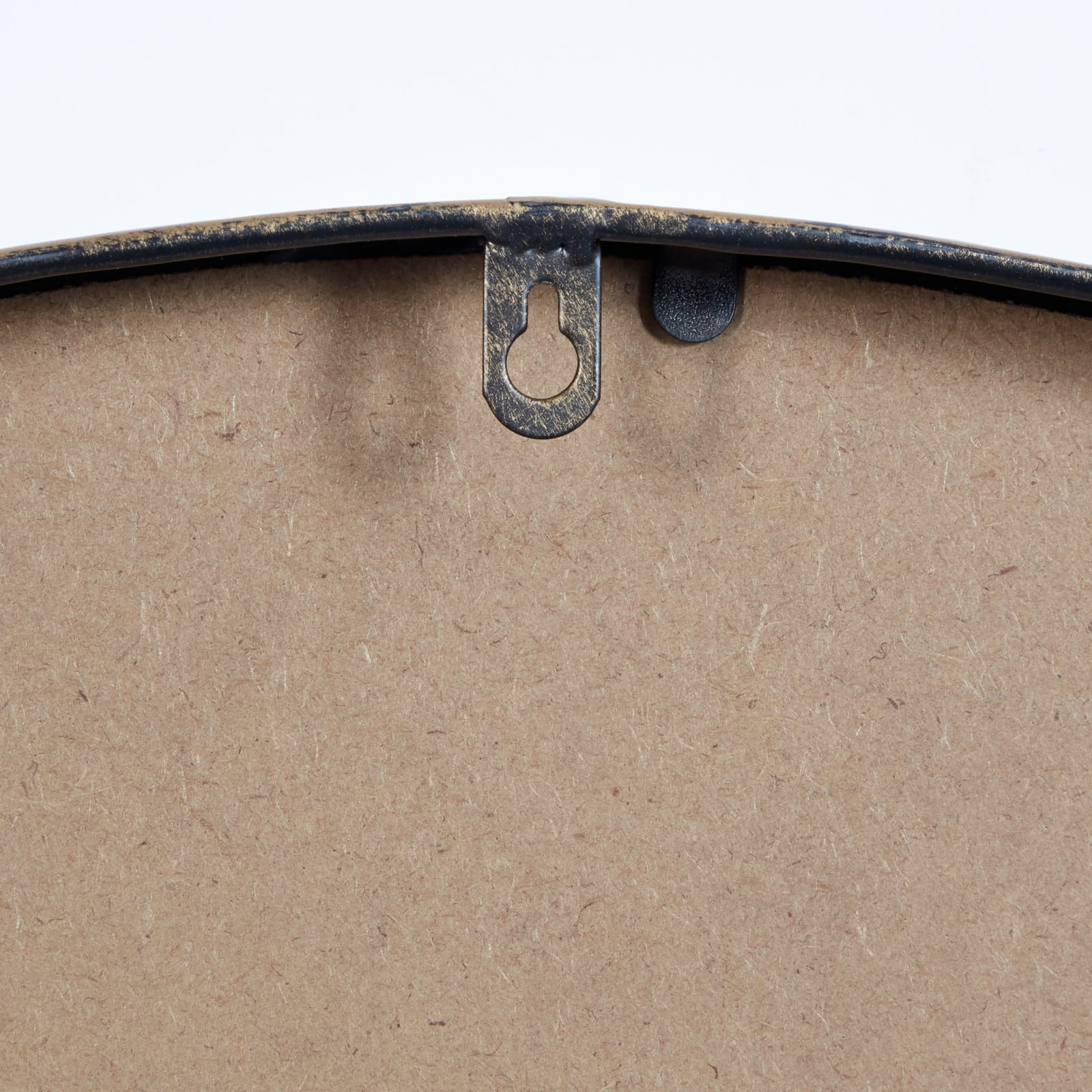 32" Black & Brown Metal Modern Wall Mirror