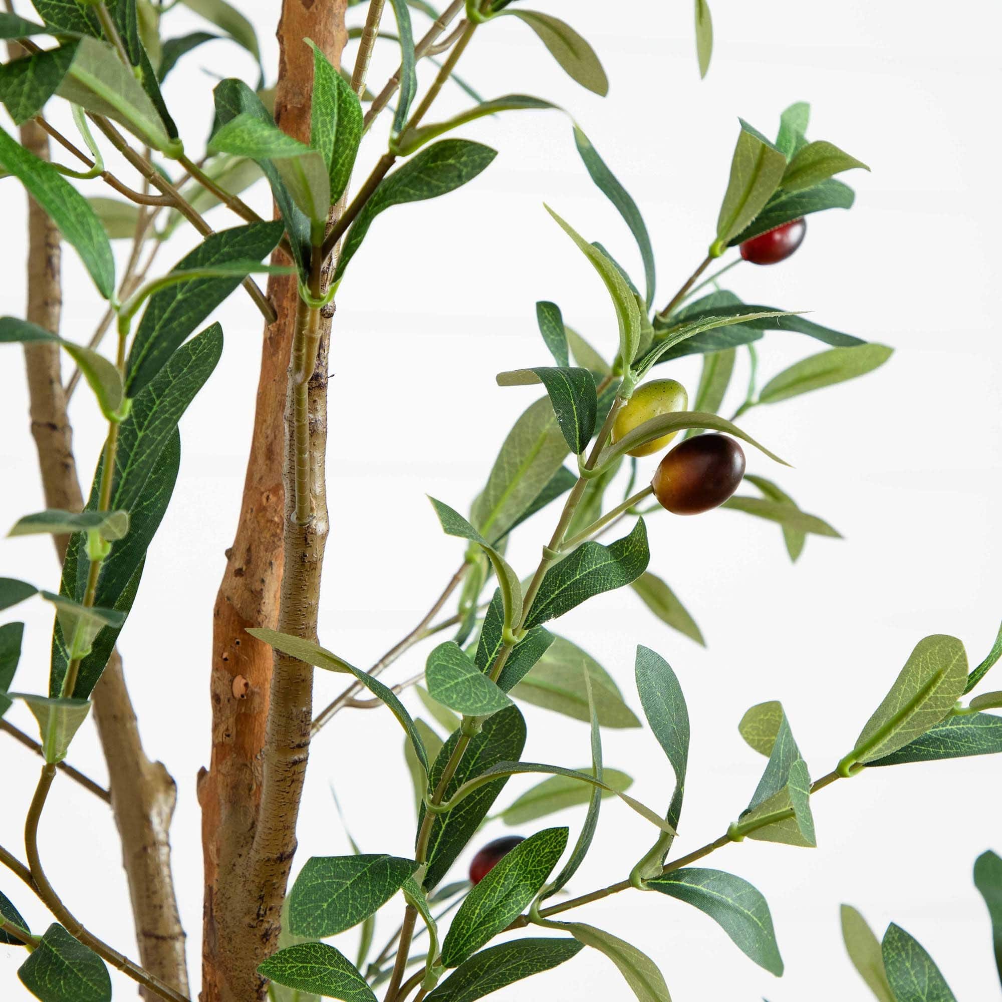 6ft. Potted Artificial Olive Tree with Natural Trunk