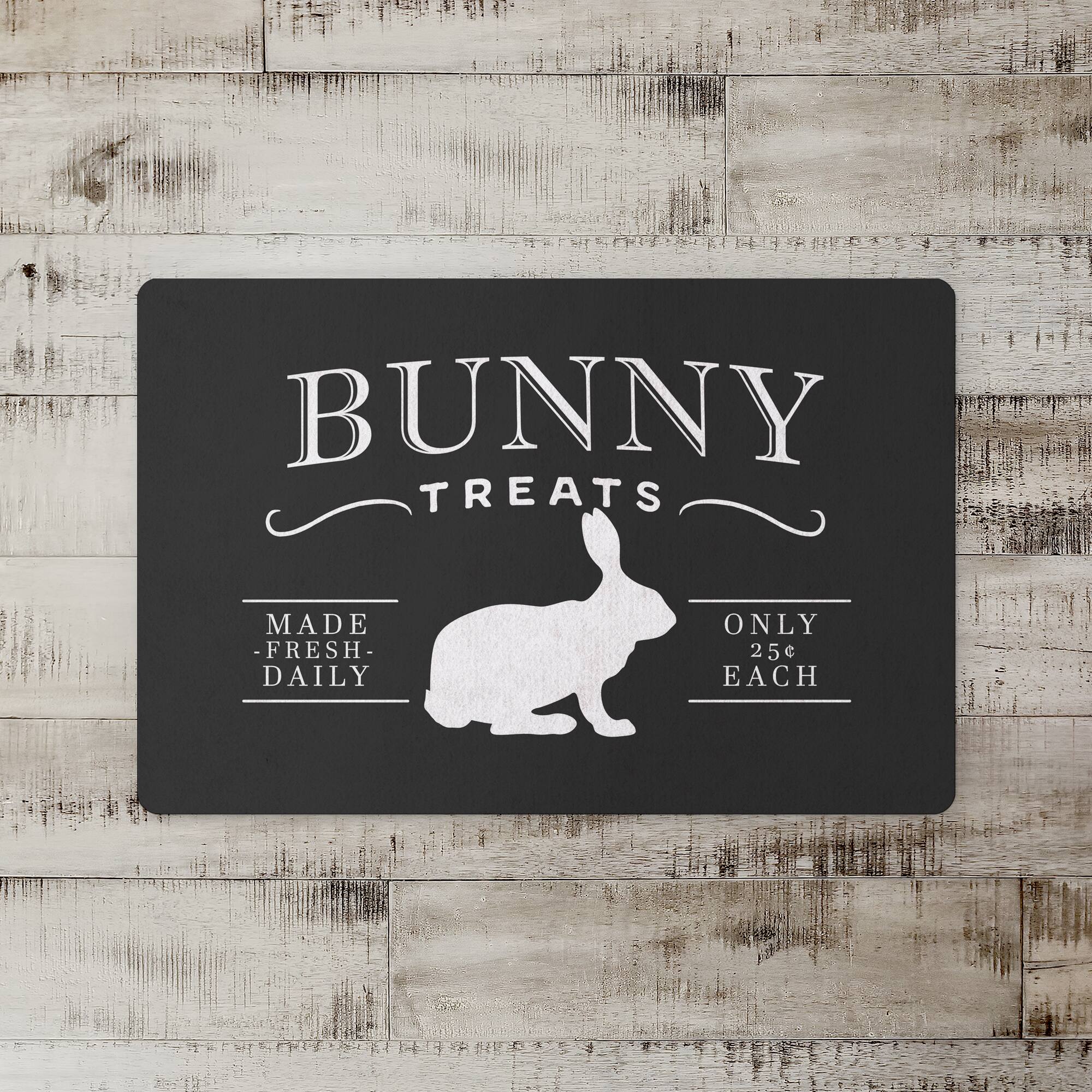 Bunny Treats On Charcoal 27&#x22; x 18&#x22; Floor Mat