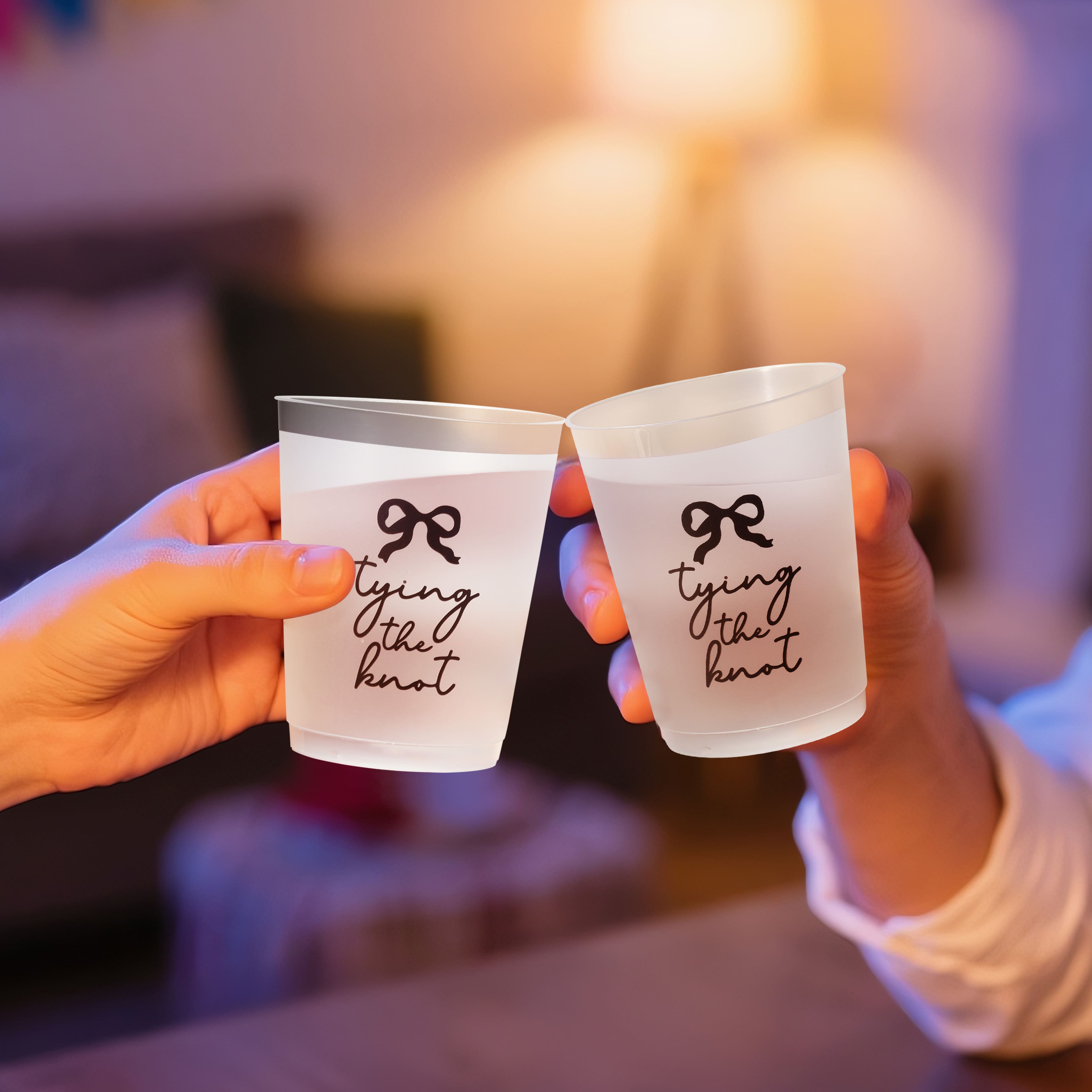 15.5oz. Tying the Knot Frosted Plastic Cups, 6ct. by Celebrate It™