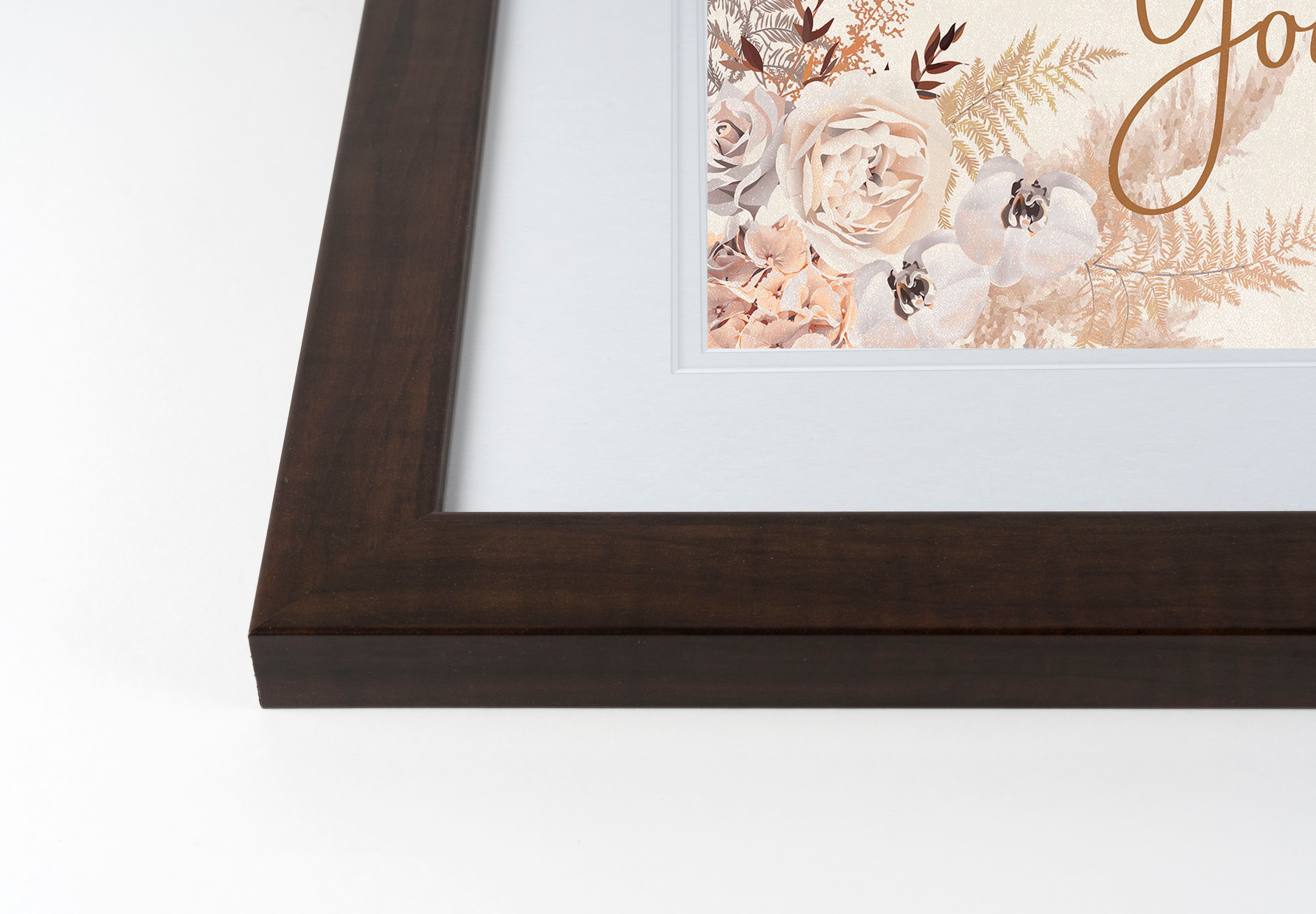 Thankful For You Walnut Framed Print Under Plexiglass