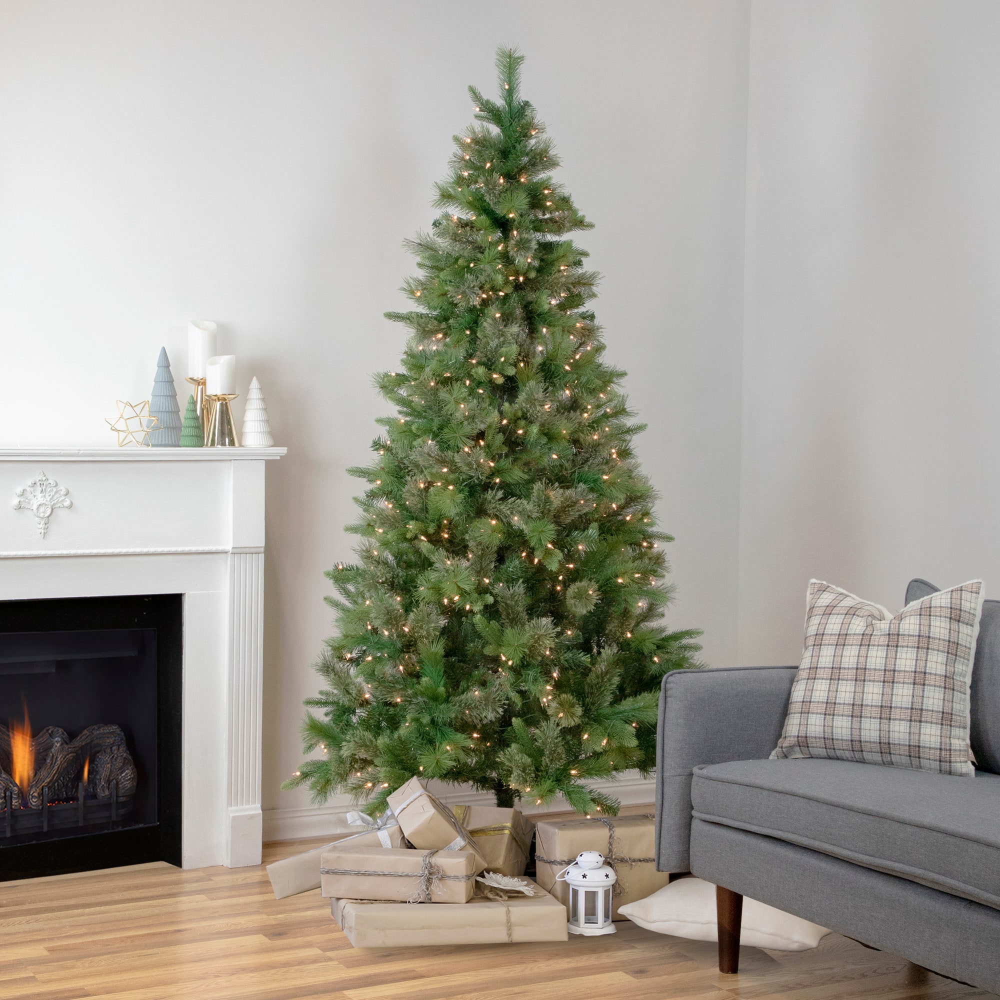 6.5ft. Pre-Lit Kingston Cashmere Pine Artificial Christmas Tree, Clear Lights