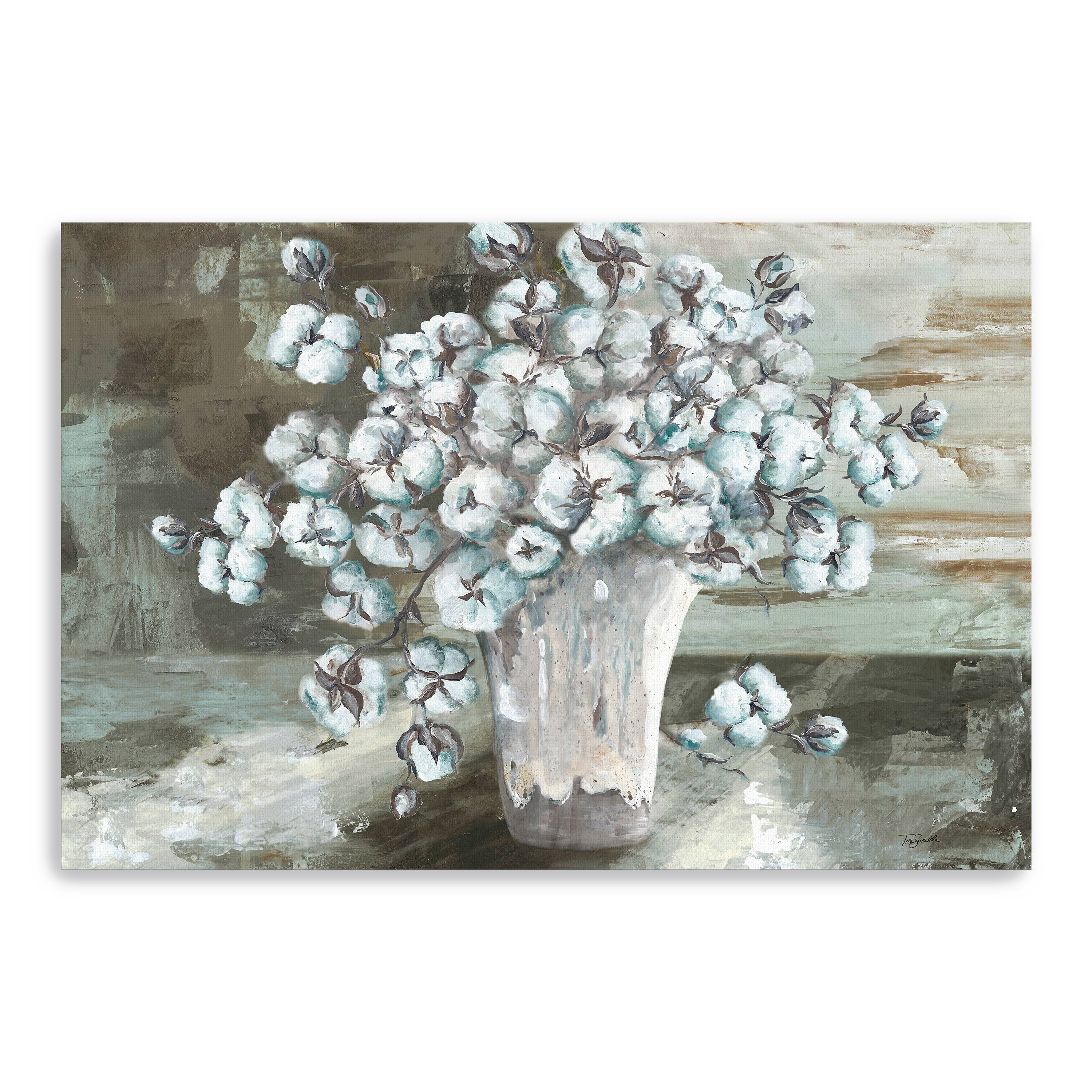Farmhouse Cotton Bolls Still Life Canvas Giclee