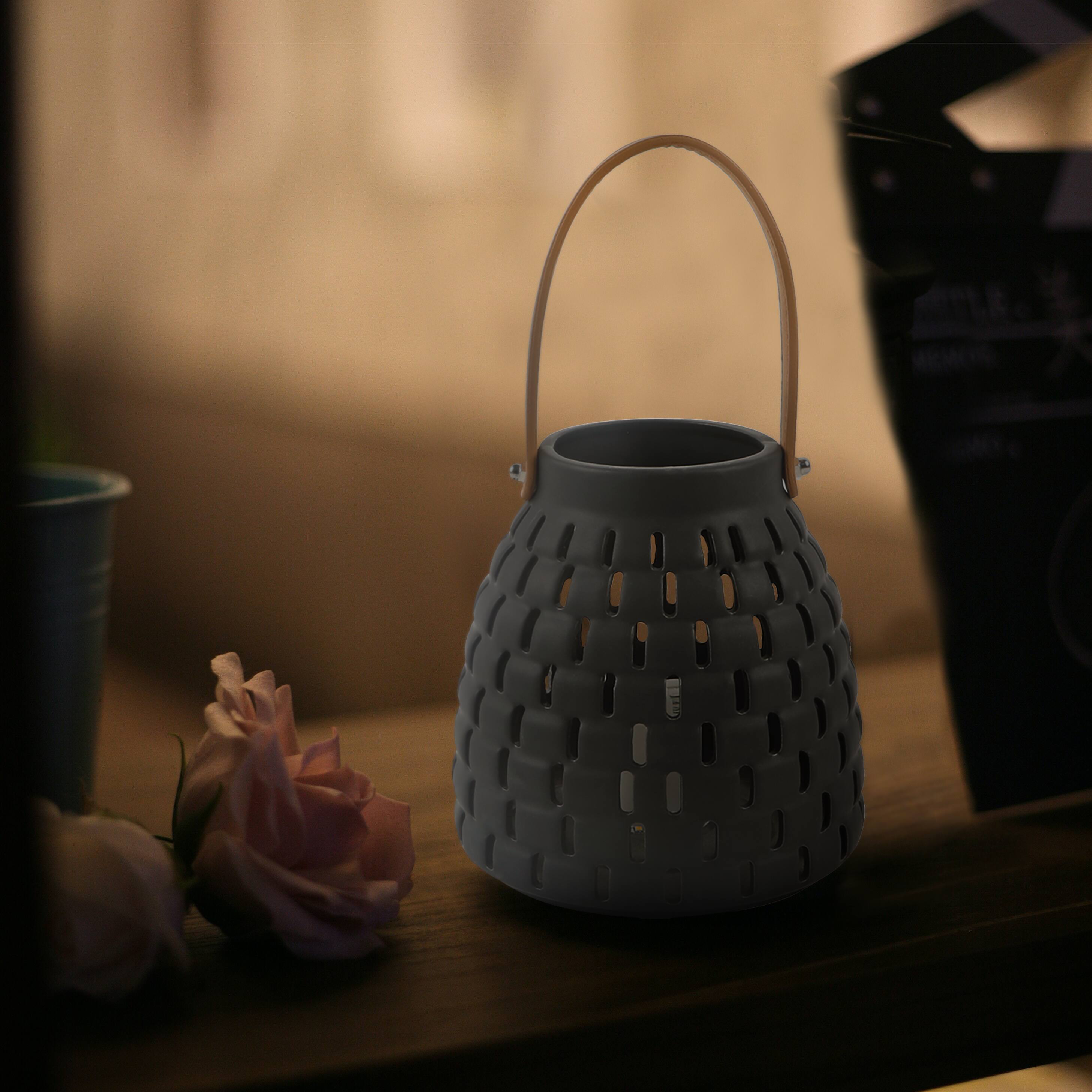 Flora Bunda® 6" Honeycomb LED Ceramic Lantern