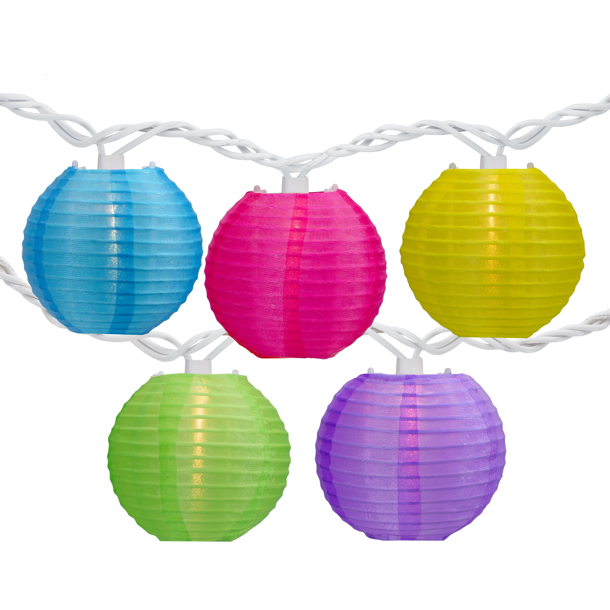 10ct. Multicolor Summer Paper Lantern Patio String Lights