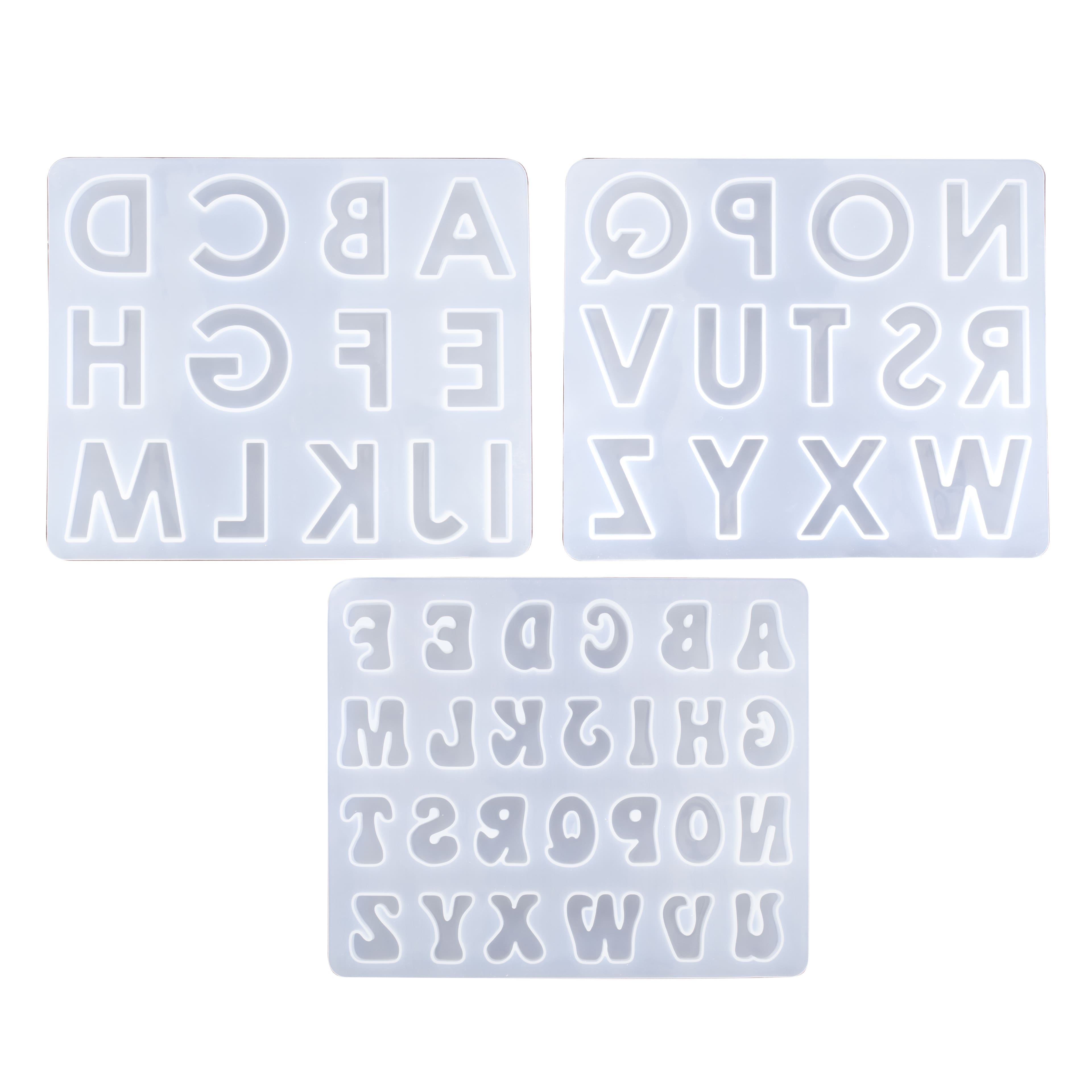 Ensemble de moules en silicone pour assortiment de lettres de Craft Smart