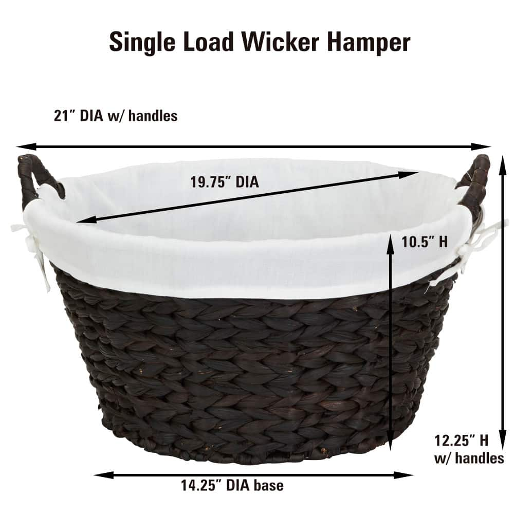 Household Essentials 12.5&#x22; Round Wicker Laundry Basket with Handles