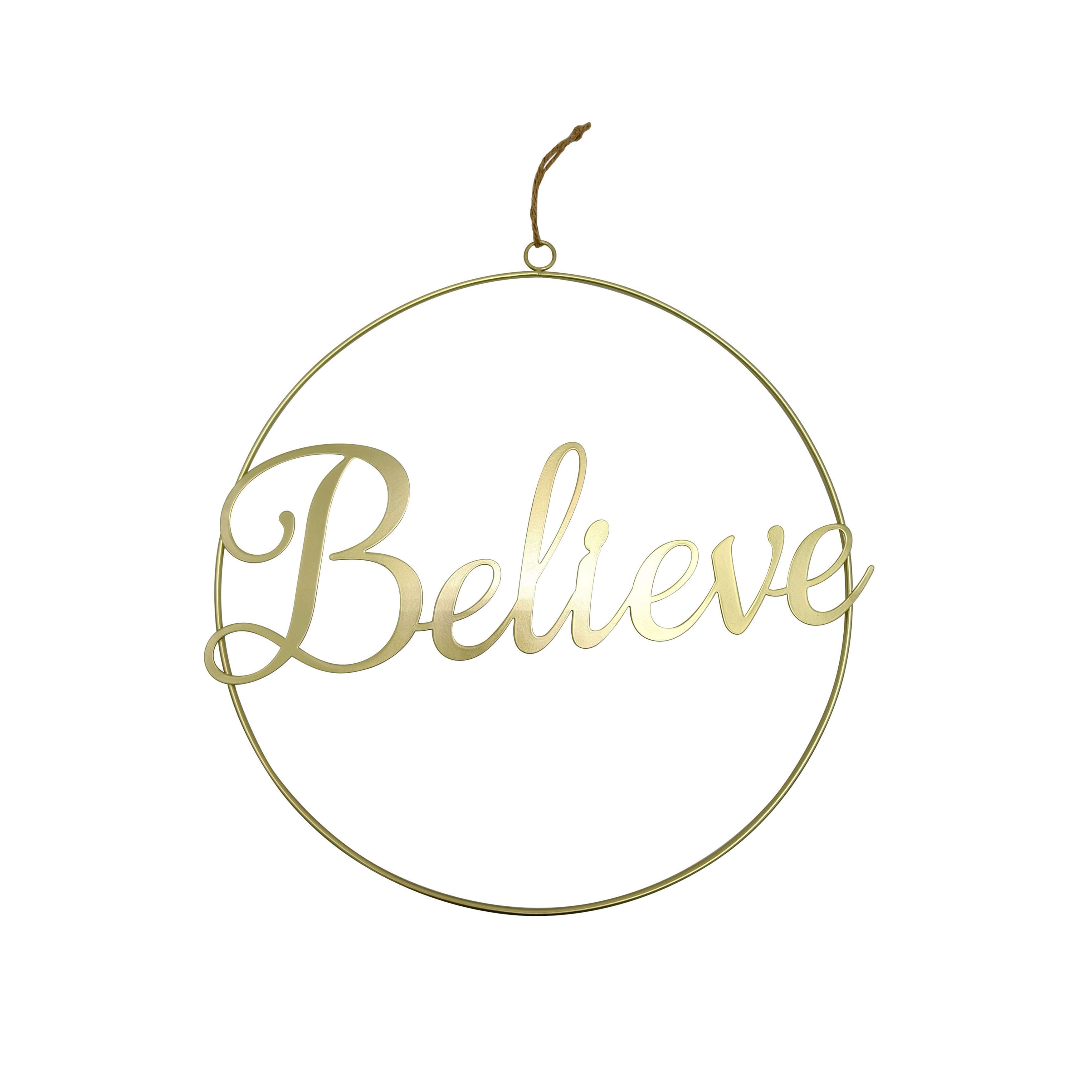 16&#x22; Gold Believe Metal Wreath Form by Ashland&#xAE;