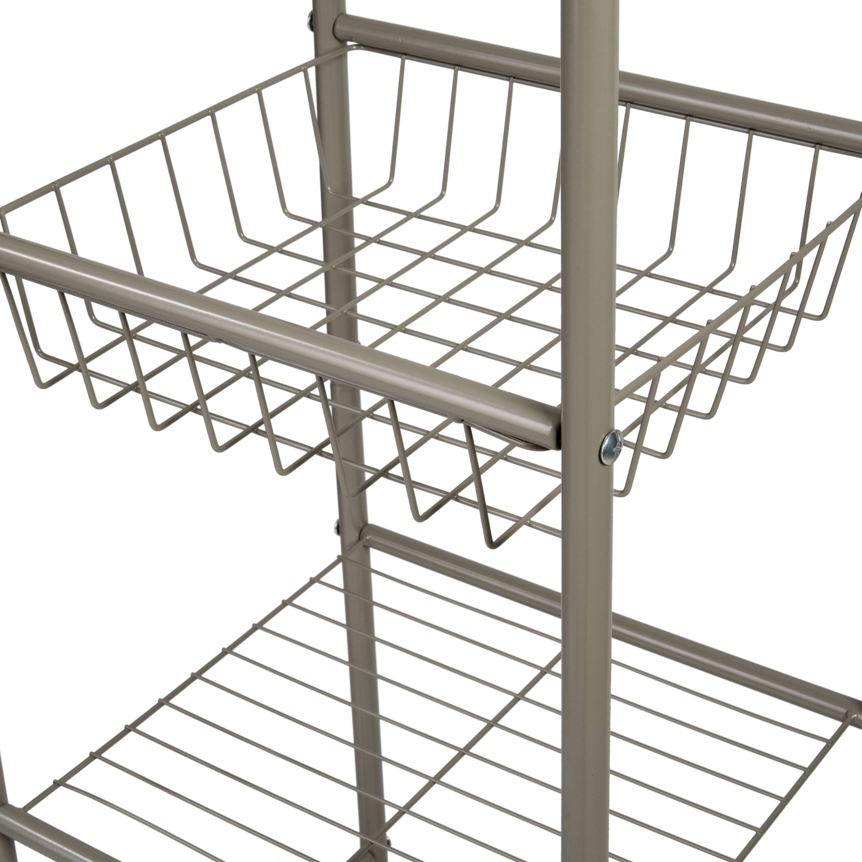 Bath Bliss 3 Shelves Tiered Bathroom Storage Rack in Satin Nickel 