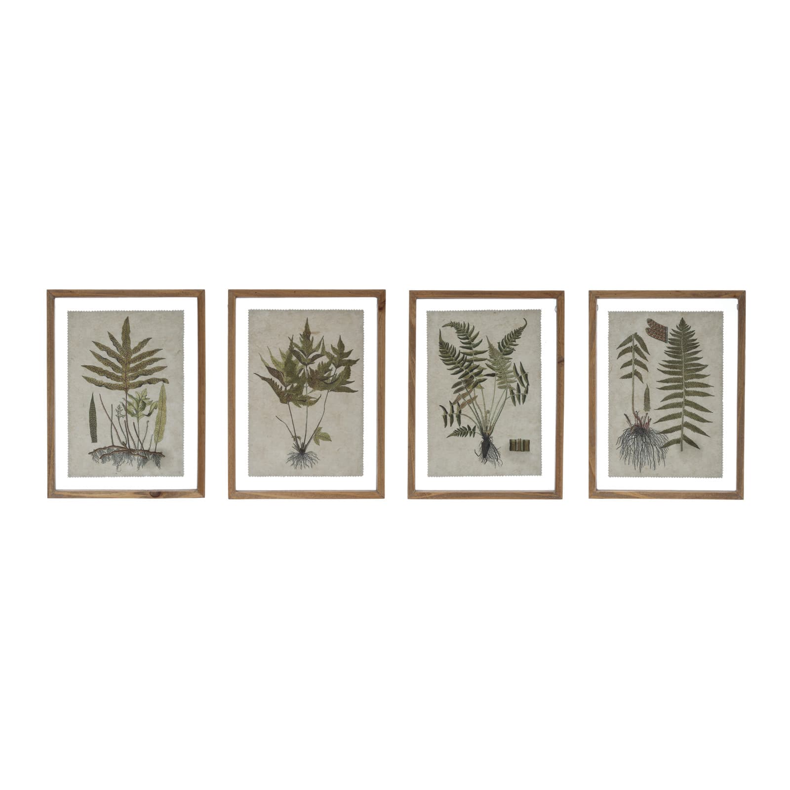 Hello Honey&#xAE; Botanical Print on Textured Material Wood Framed Wall D&#xE9;cor Set