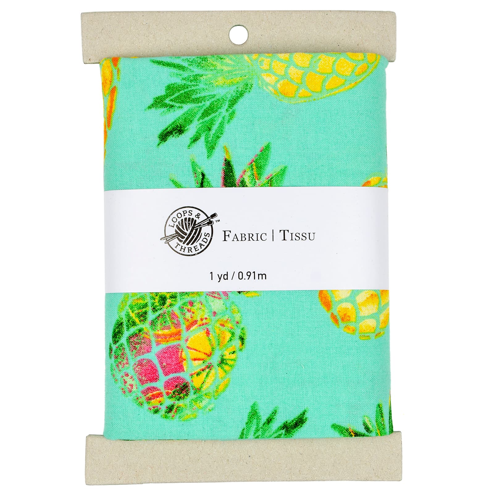 Turquoise Pineapple Cotton Fabric Bundle by Loops & Threads™