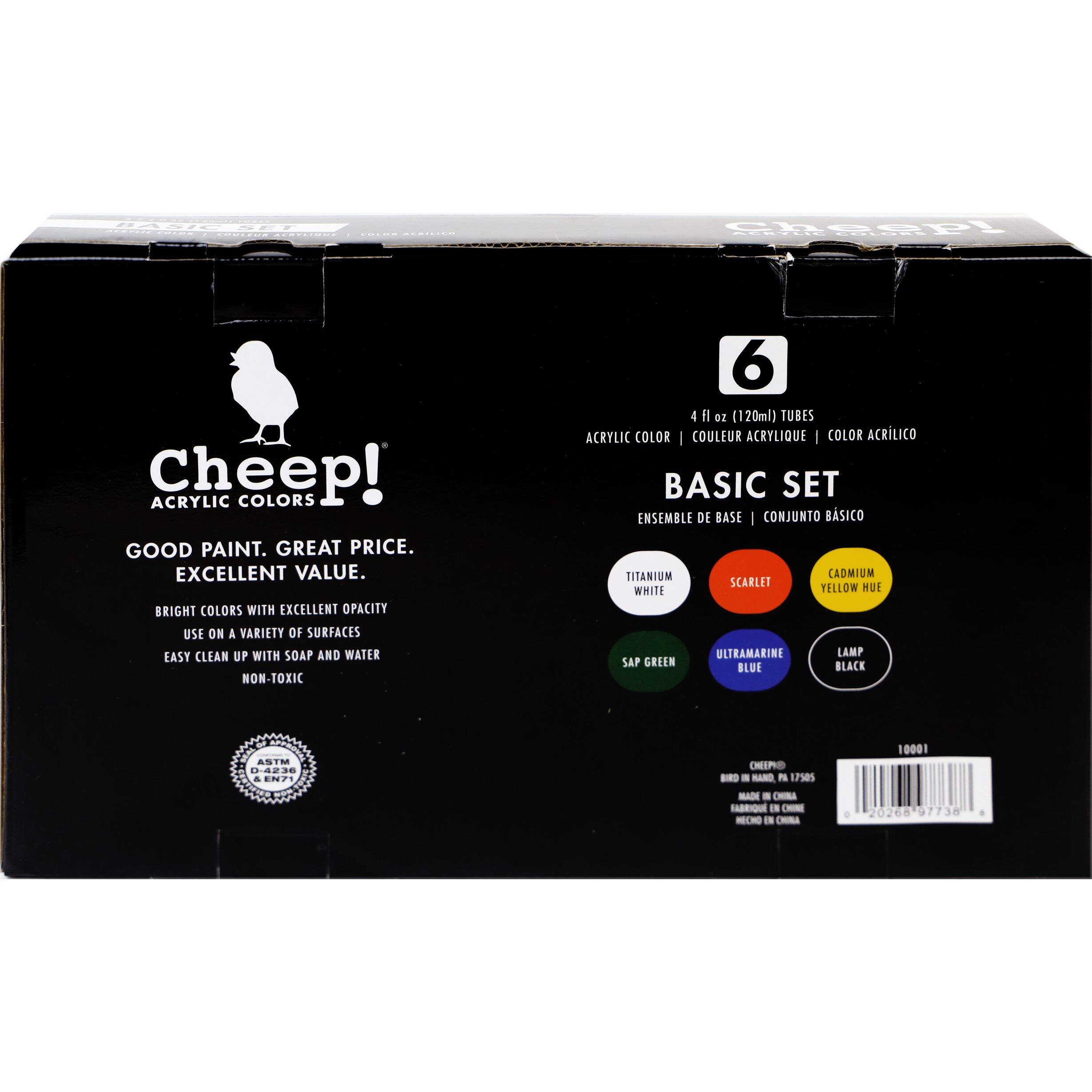 Cheep&#xAE; Basic Acrylic Paint Set, 4oz.