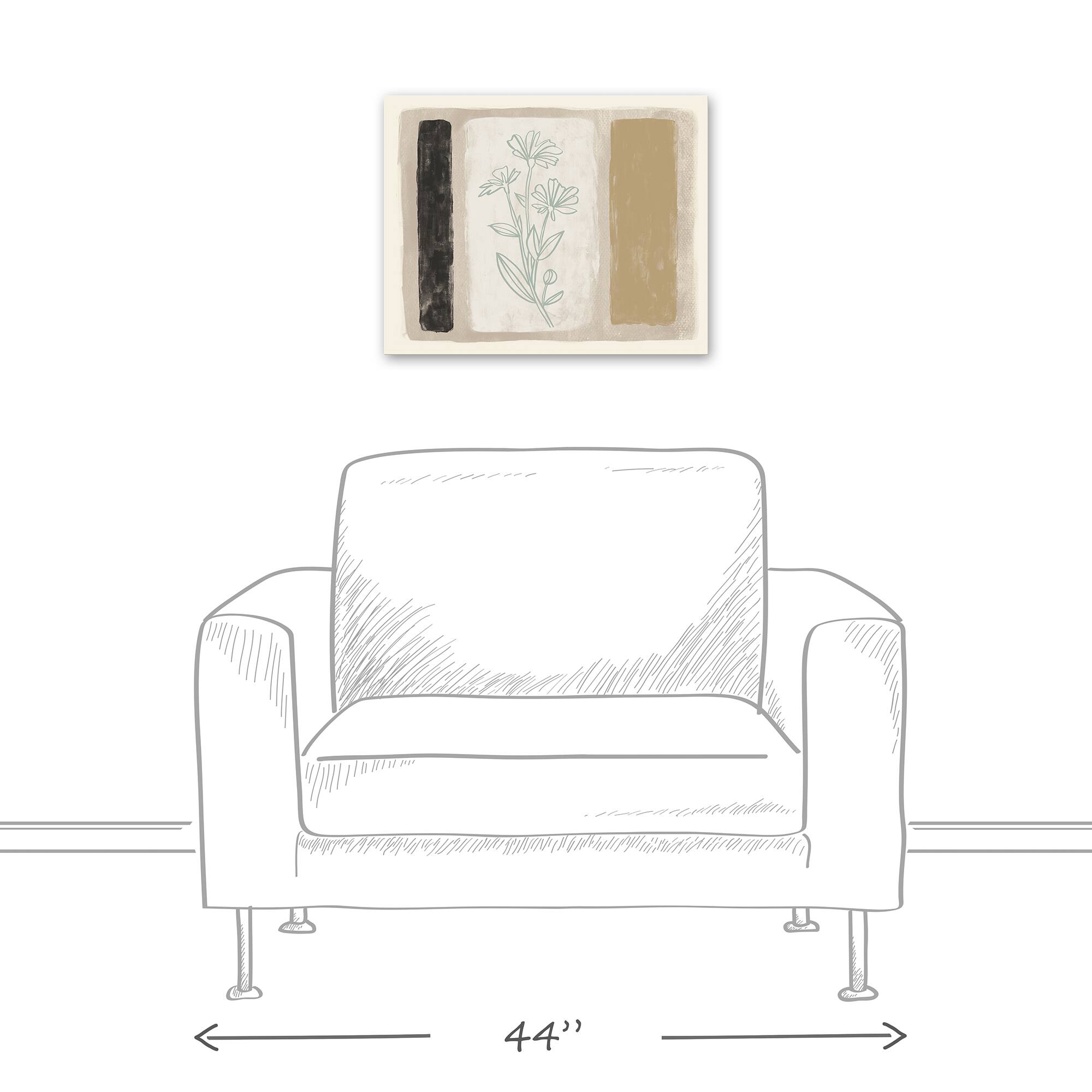 Cream Abstract Floral Canvas Wall Art