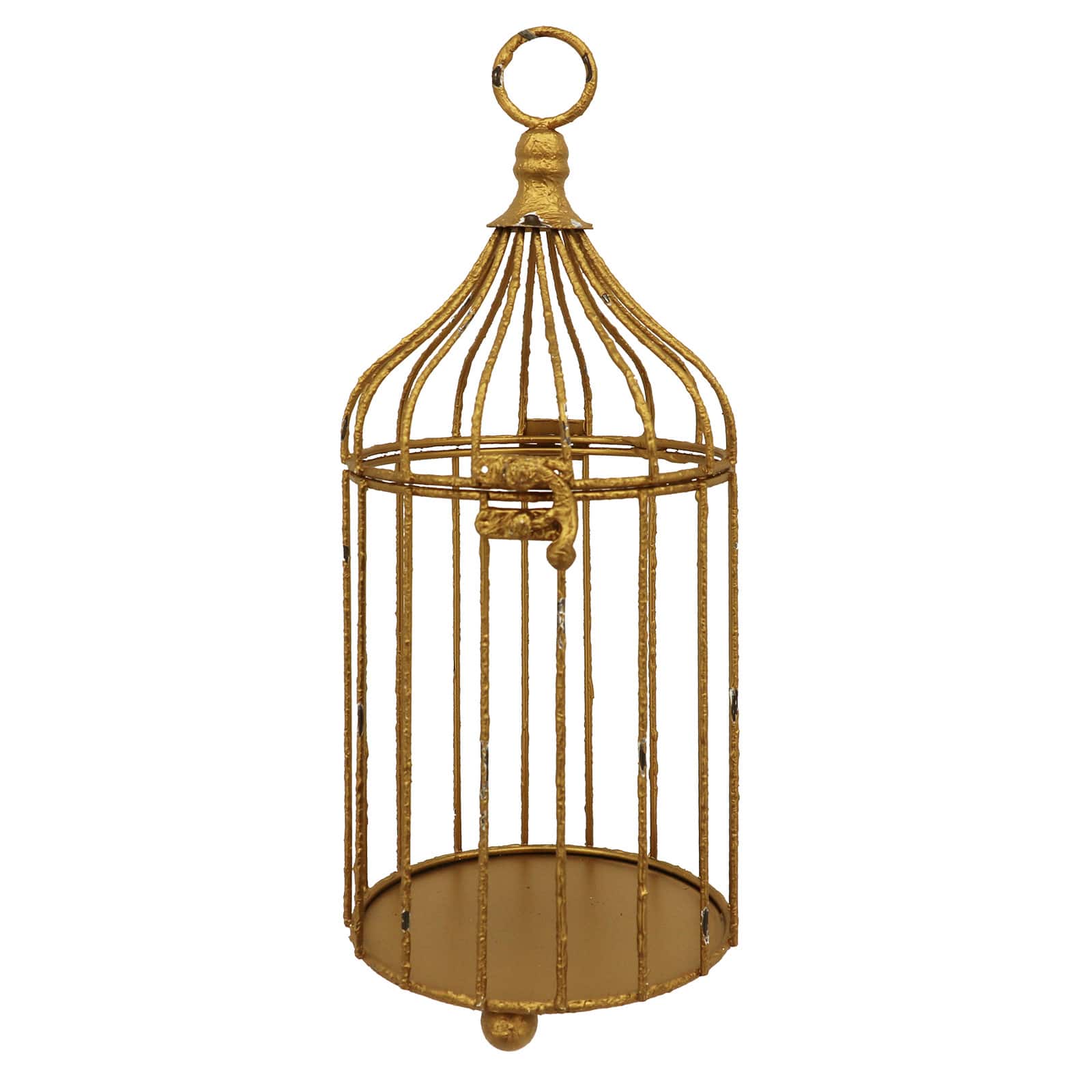 12 Gold Bird Cage Decoration by Ashland®