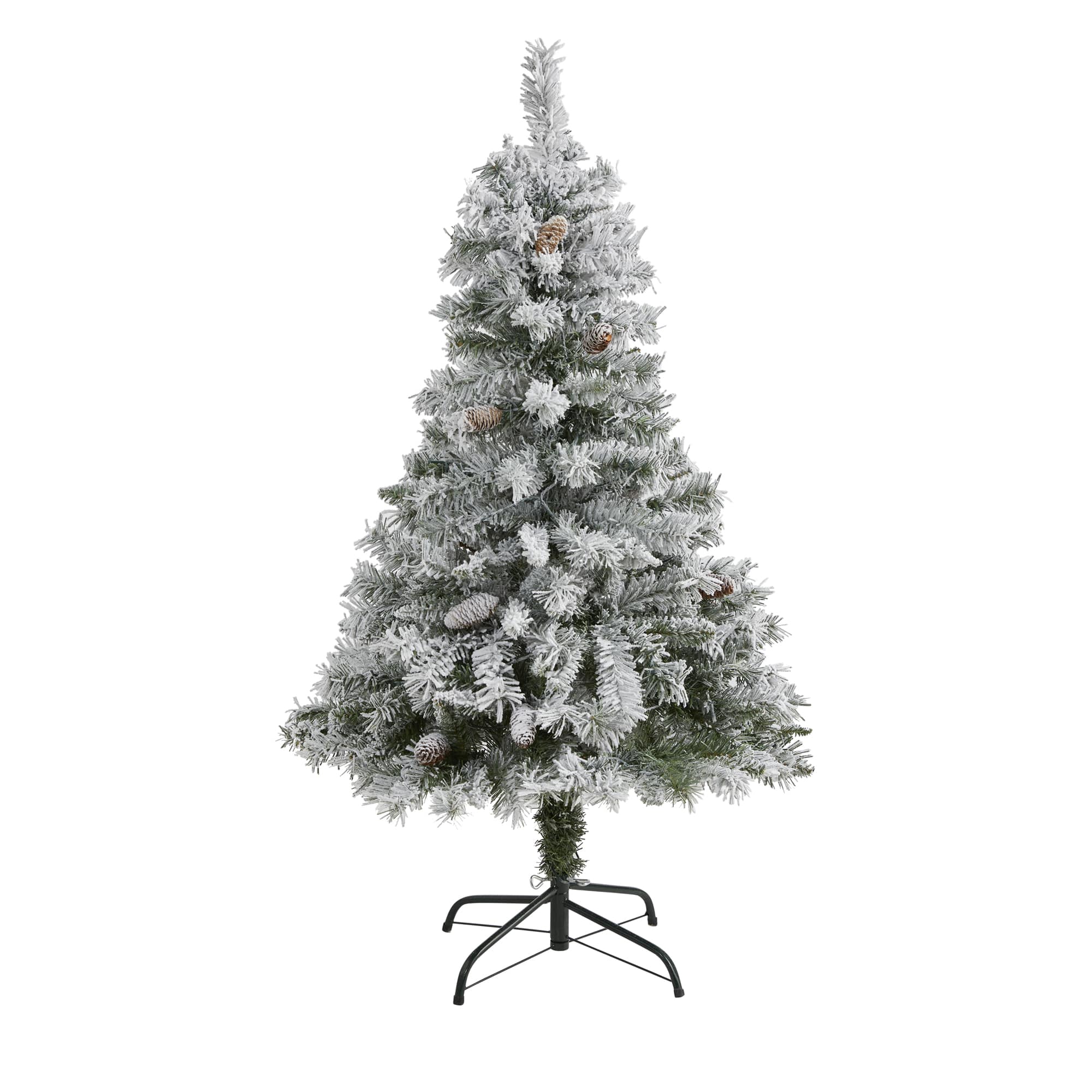 4ft. Unlit Flocked White River Mountain Pine & Pinecones Artificial Christmas Tree